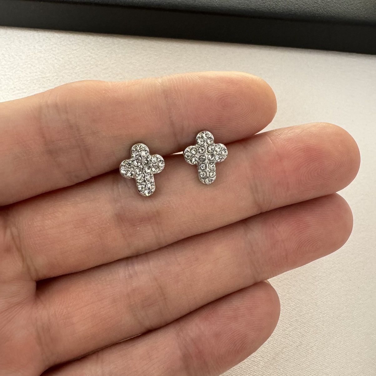 Other CZ Small Cross Stud Earrings for Men Women Unisex Style Size ONE SIZE - 1 Thumbnail