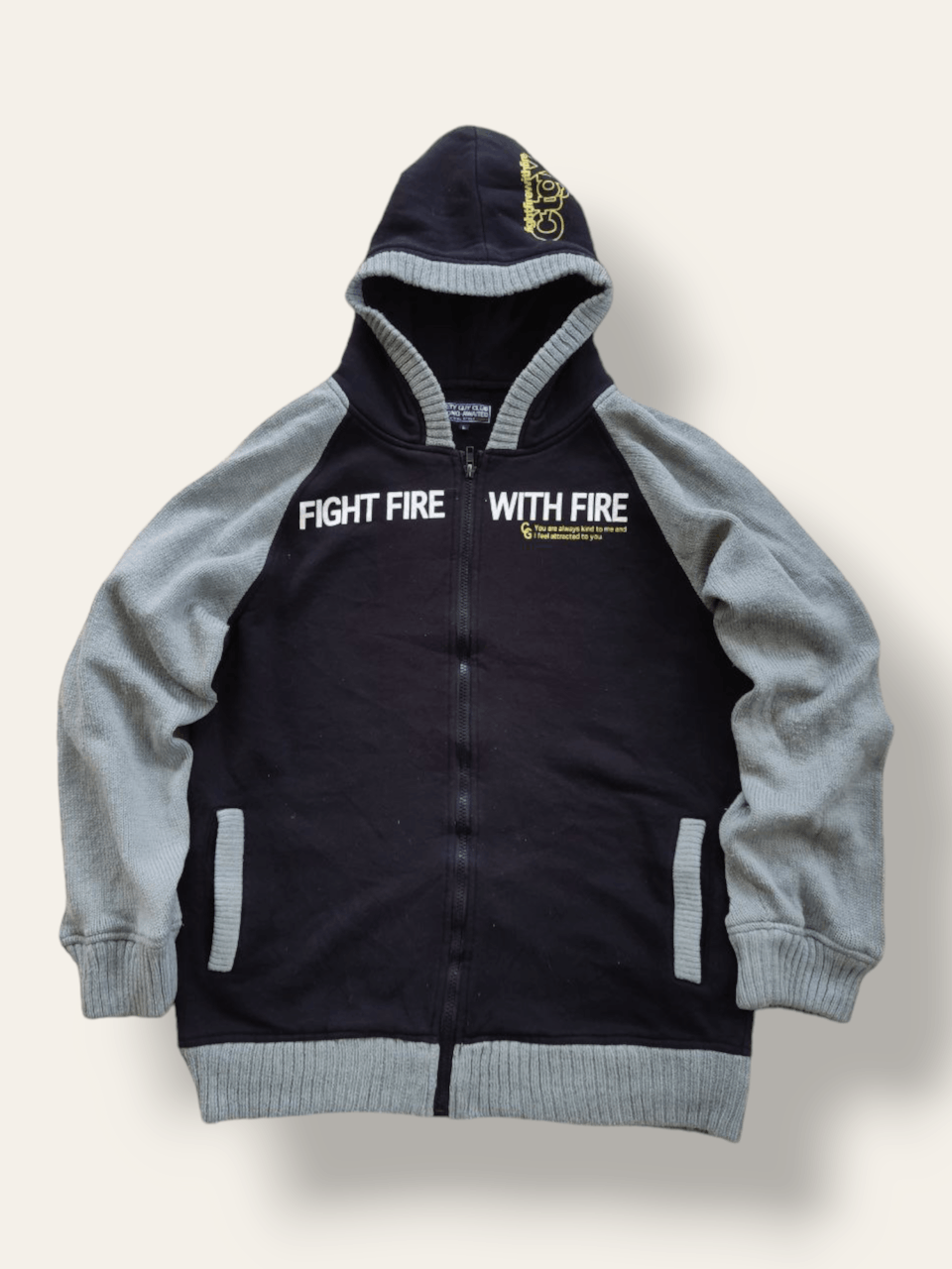 Japanese Brand CTGY Fight Fire With Fire Varsity Knitted Zipper Hoodie Size US L / EU 52-54 / 3 - 1 Thumbnail
