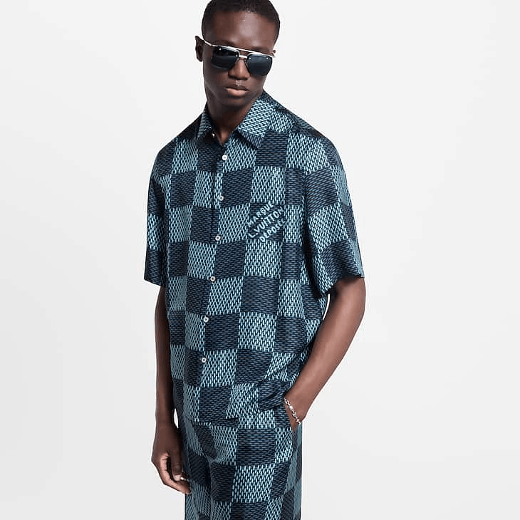 Louis Vuitton Damier Short-Sleeved Silk Shirt Size US M / EU 48-50 / 2 - 4 Thumbnail
