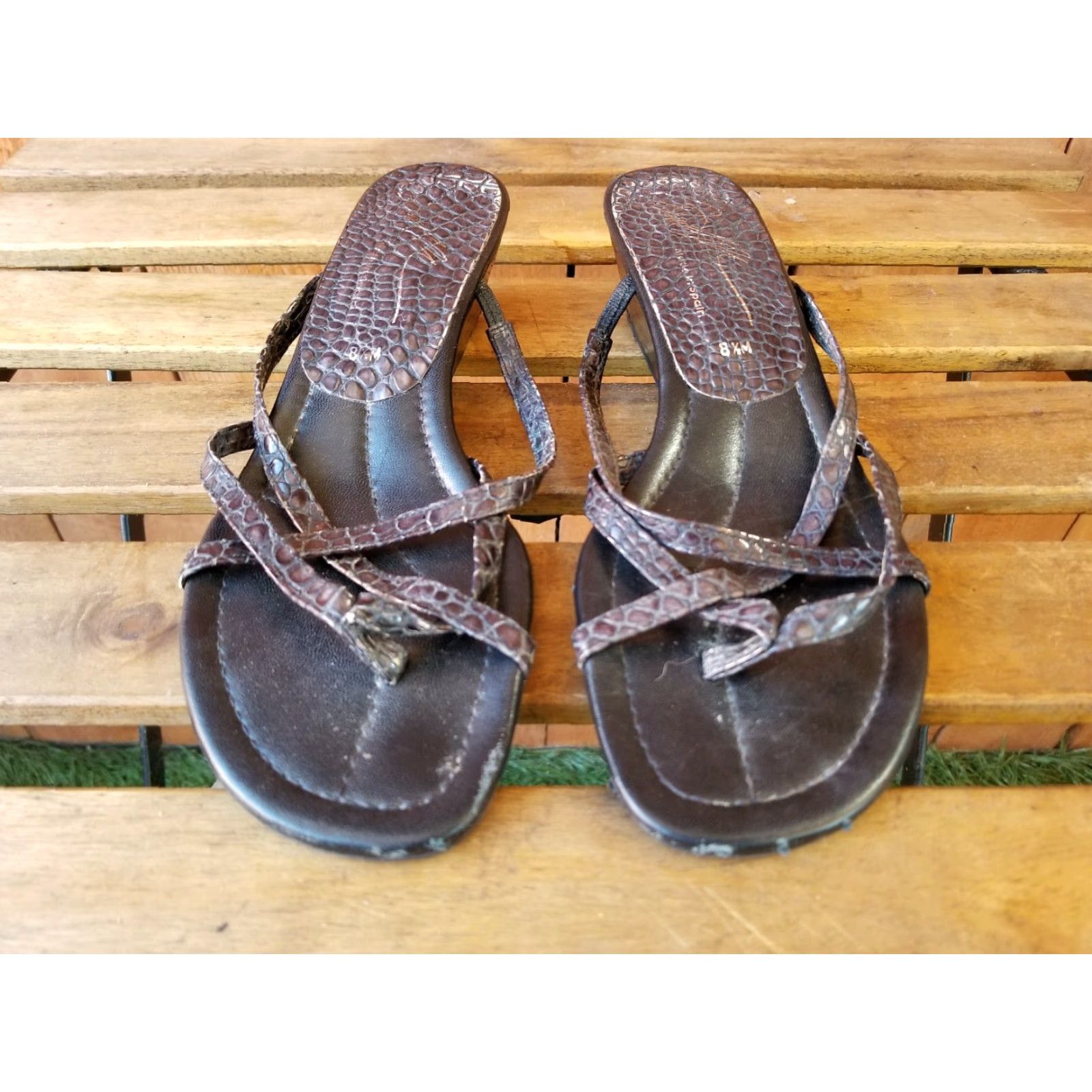 Donald Pliner VINTAGE Donald J. Pliner Womens Platform Slide Sandal 8.5 M Brown Farro Size US 9 / IT 39 - 6 Thumbnail
