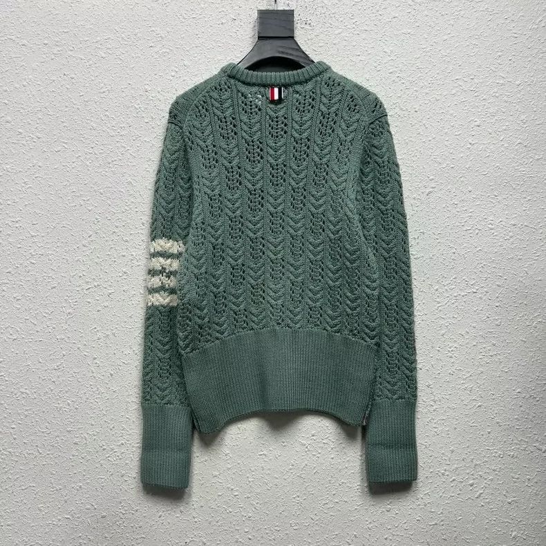 Thom Browne Round collar sweater in green