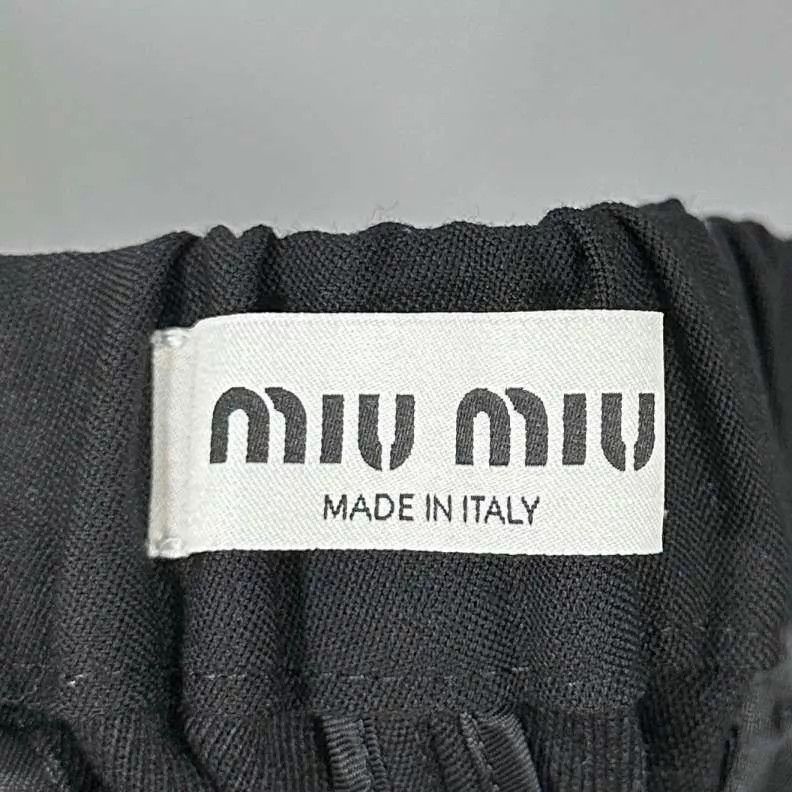 Miu Miu MIUMIU Women's Black Embroidered Logo Casual Trousers Size 26" / US 2 / IT 38 - 1 Thumbnail