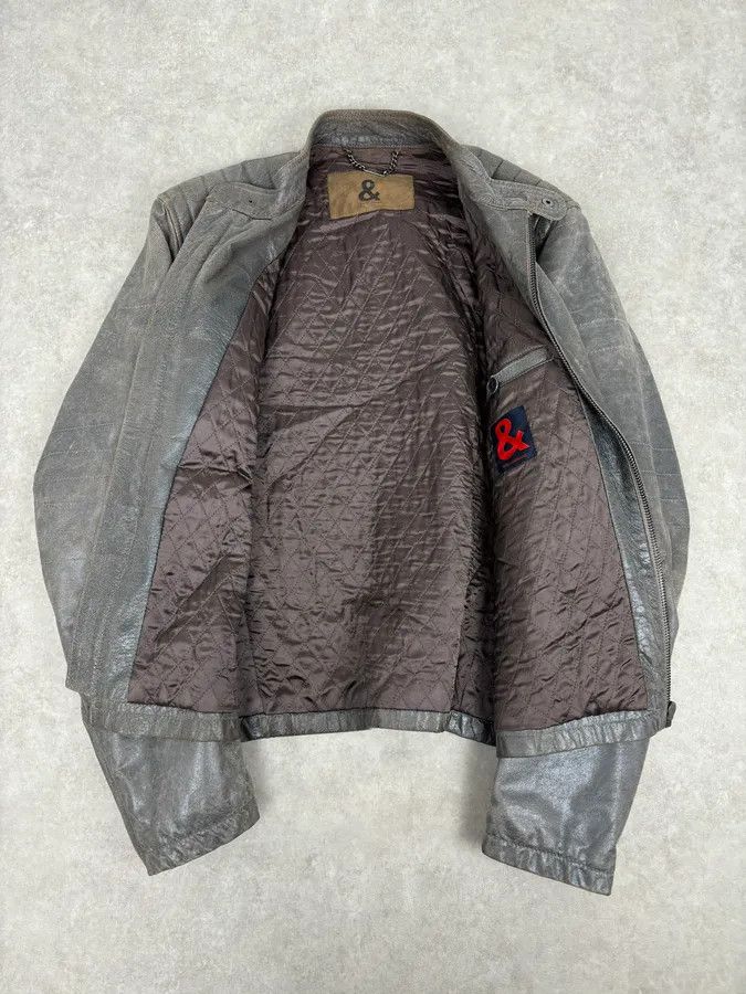 Dolce & Gabbana 1990s Dolce & Gabbana Avant-Garde Grey Moto Leather Jacket Size US L / EU 52-54 / 3 - 8 Thumbnail