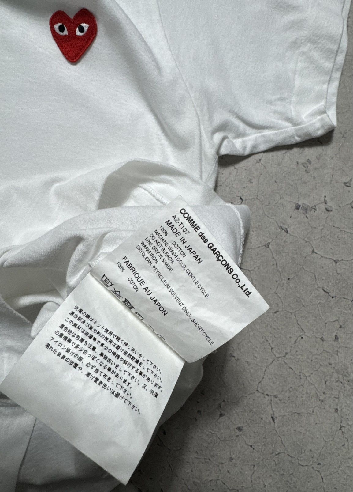 Comme des Garcons PLAY Comme Des Garcons CDG Play Luxury Women’s White T-Shirt Size L / US 10 / IT 46 - 10 Thumbnail