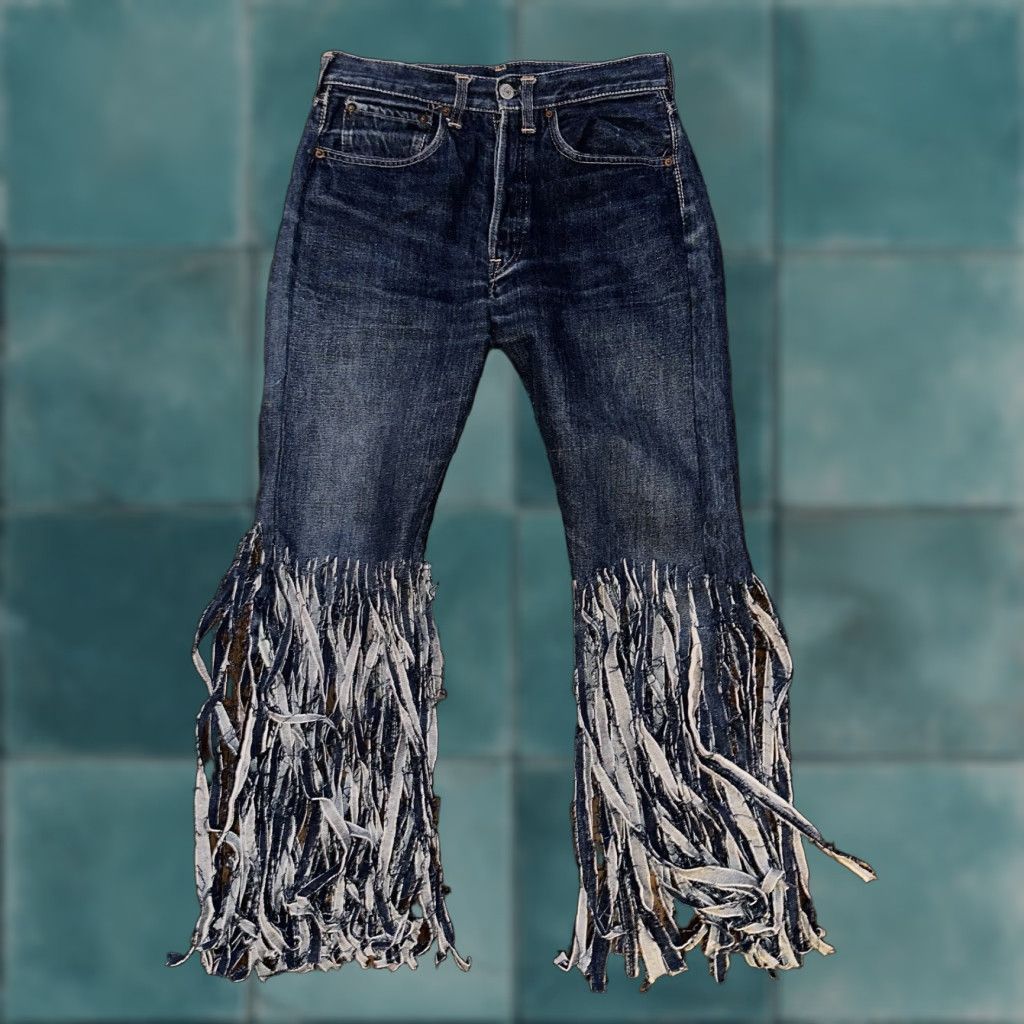 Levi's VINTAGE Levi's 501 Jeans Big E VTG 60s Redline Destroyed Denim 28x28 Blue Jeans Mens Size US 28 / EU 44 - 1 Thumbnail