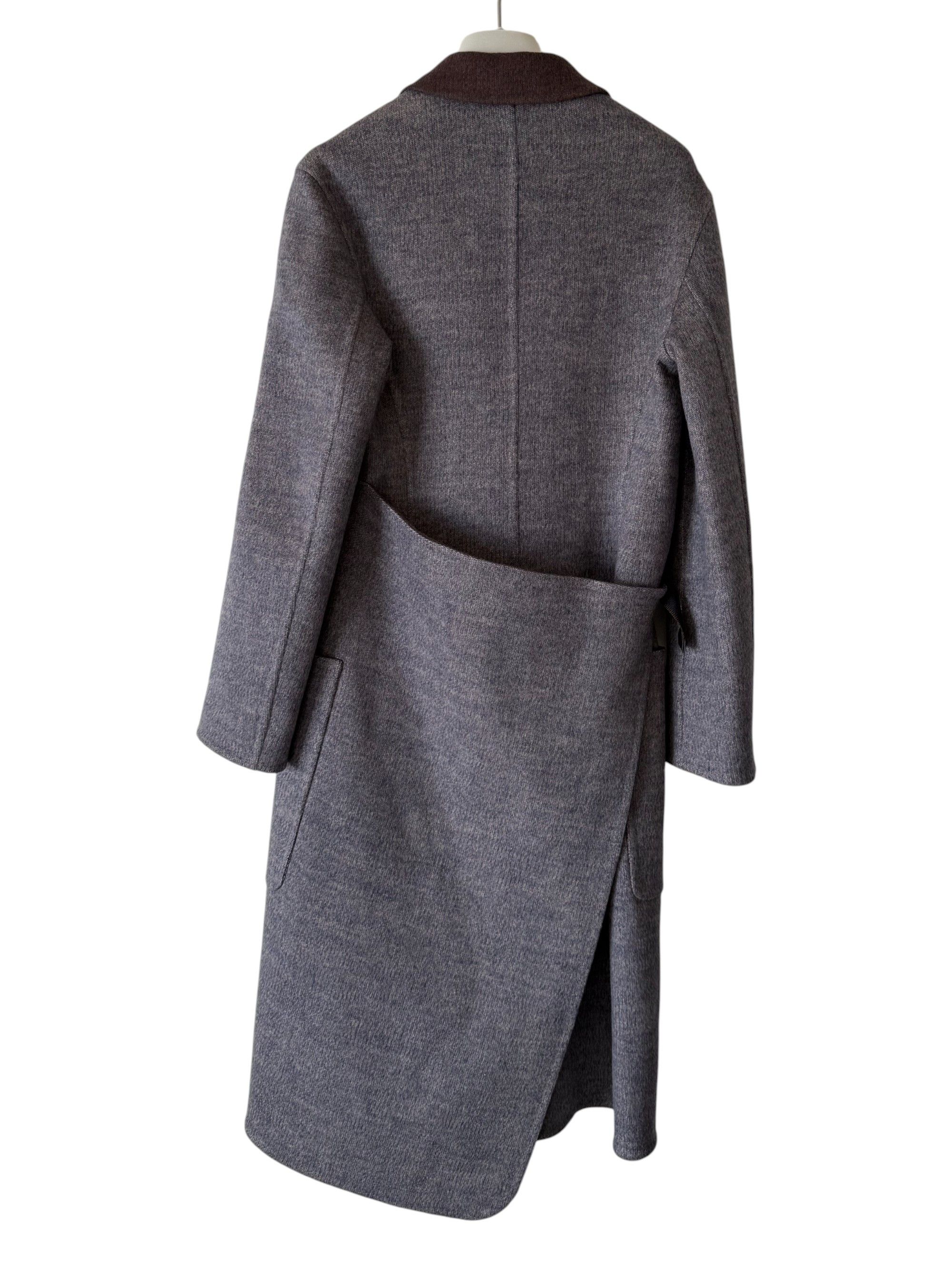 Hermes Hermes Grey Mélange Double Faced Cashmere Belted Coat Size S / US 4 / IT 40 - 2 Thumbnail