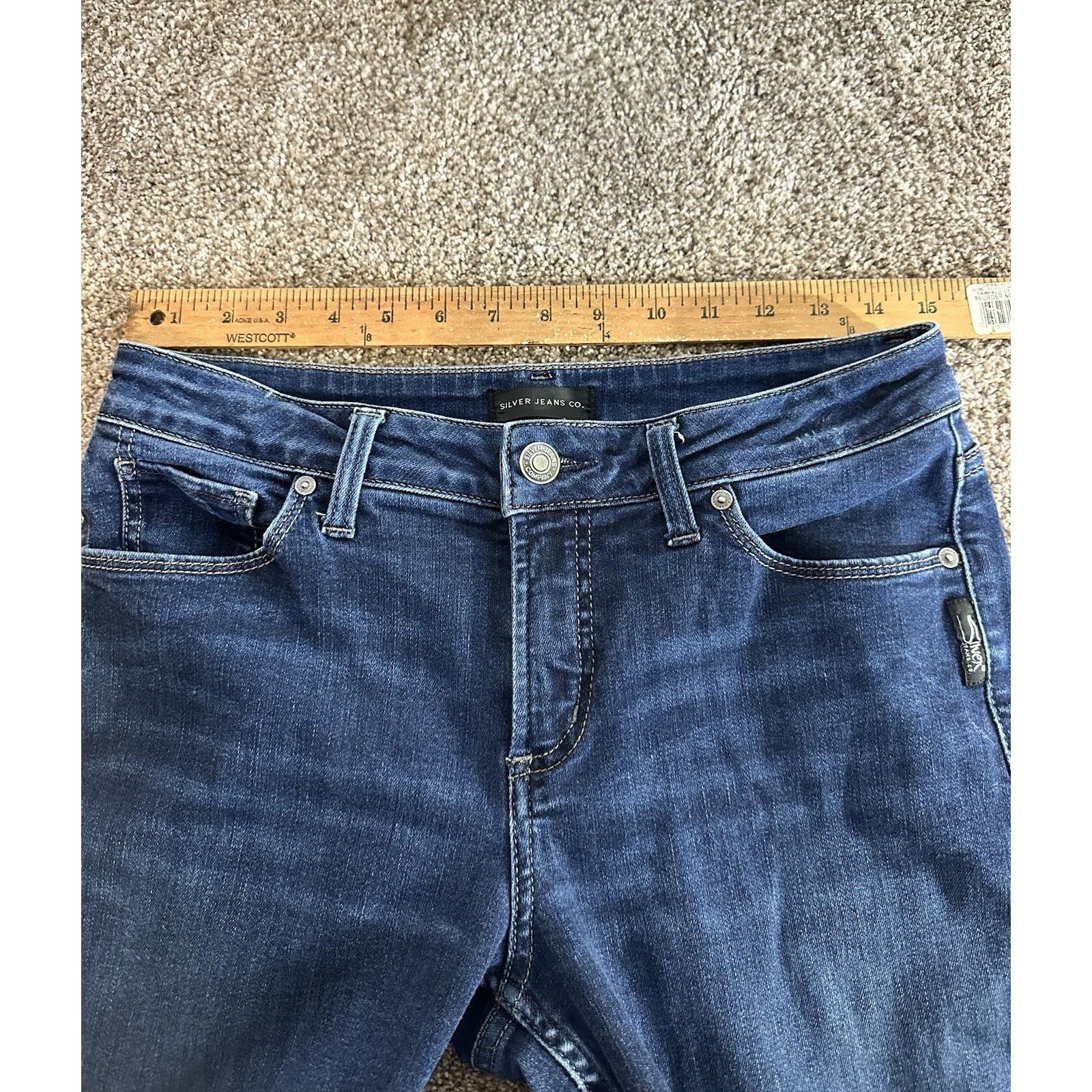 Silver Jeans Co. Silver Avery Slim Boot Cut Jeans Women 29x33 Blue Dark Wash Size 29" - 6 Thumbnail