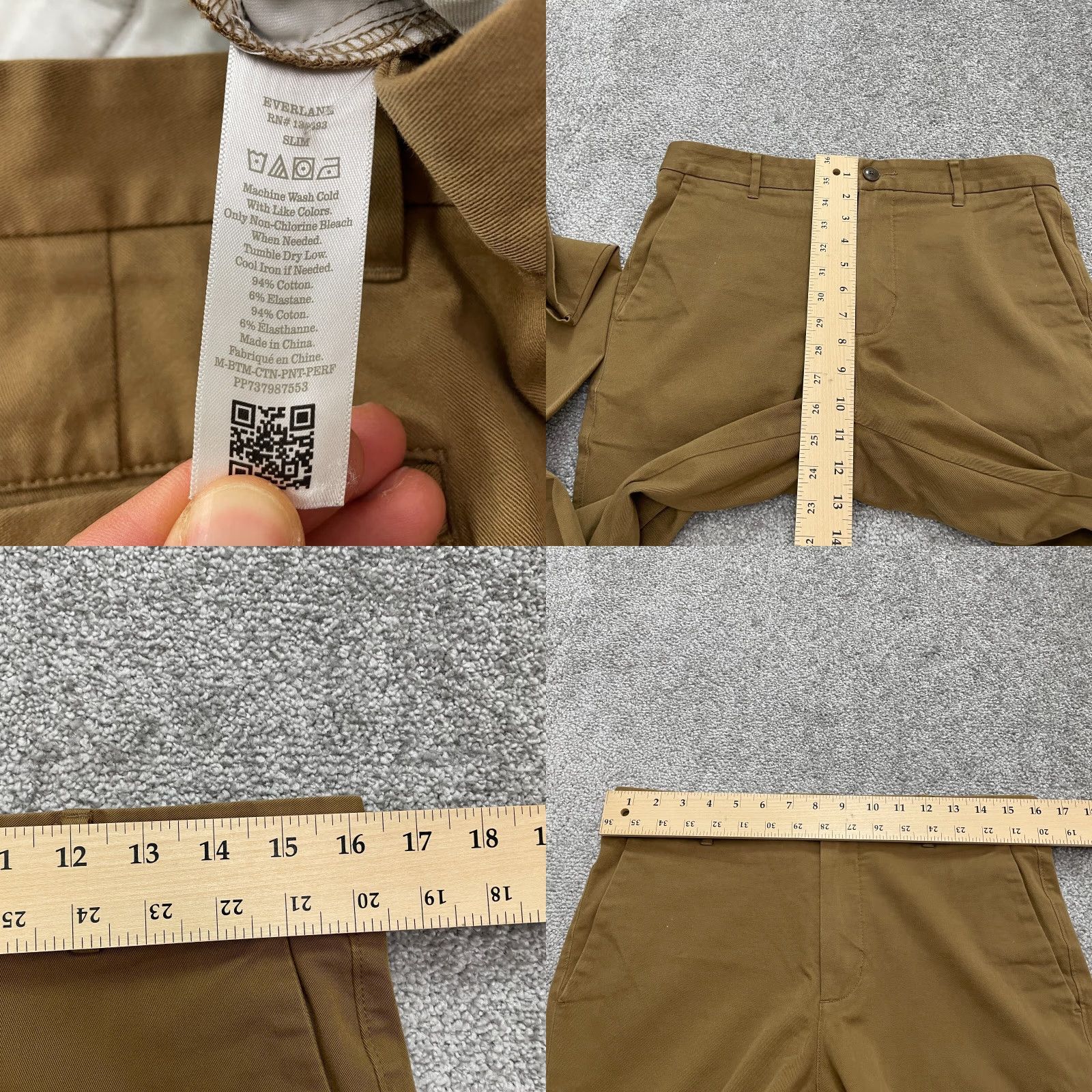 Everlane Everlane Chino Pants Mens 32x32 Brown Slim Flat Front Work Size US 32 / EU 48 - 8 Thumbnail