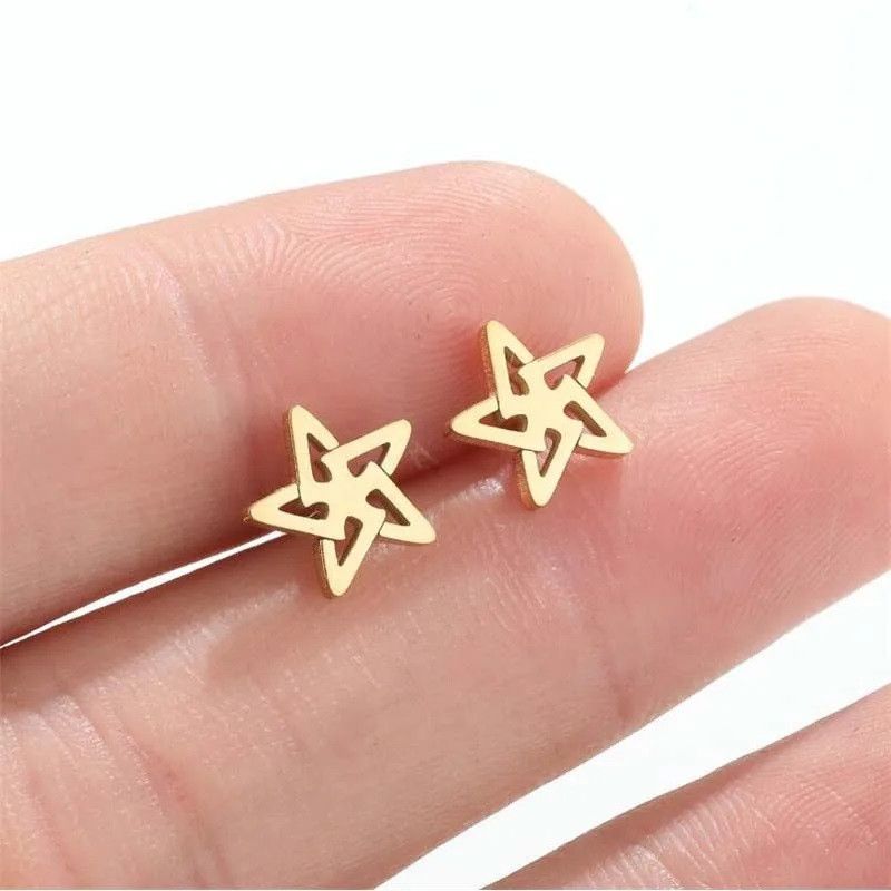 Jewelry Five-pointed Star Stud Earrings Charm Earring Gift Size ONE SIZE - 1 Thumbnail