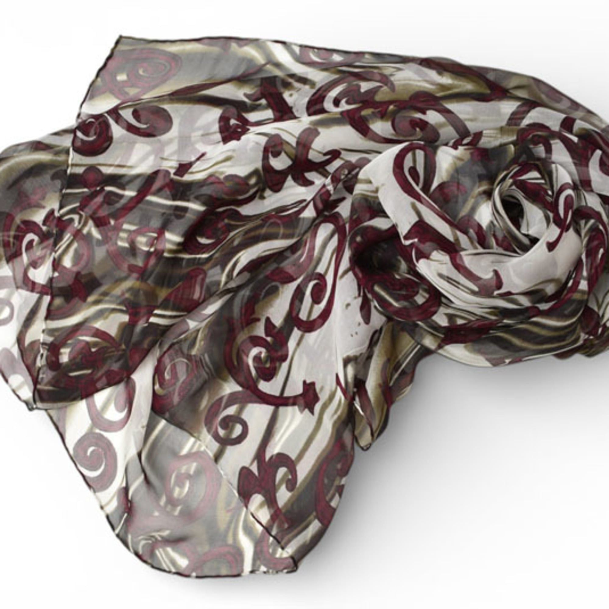 Salvatore Ferragamo Salvatore Ferragamo scarf, muffler, stole, purple, gray. Size ONE SIZE - 1 Thumbnail