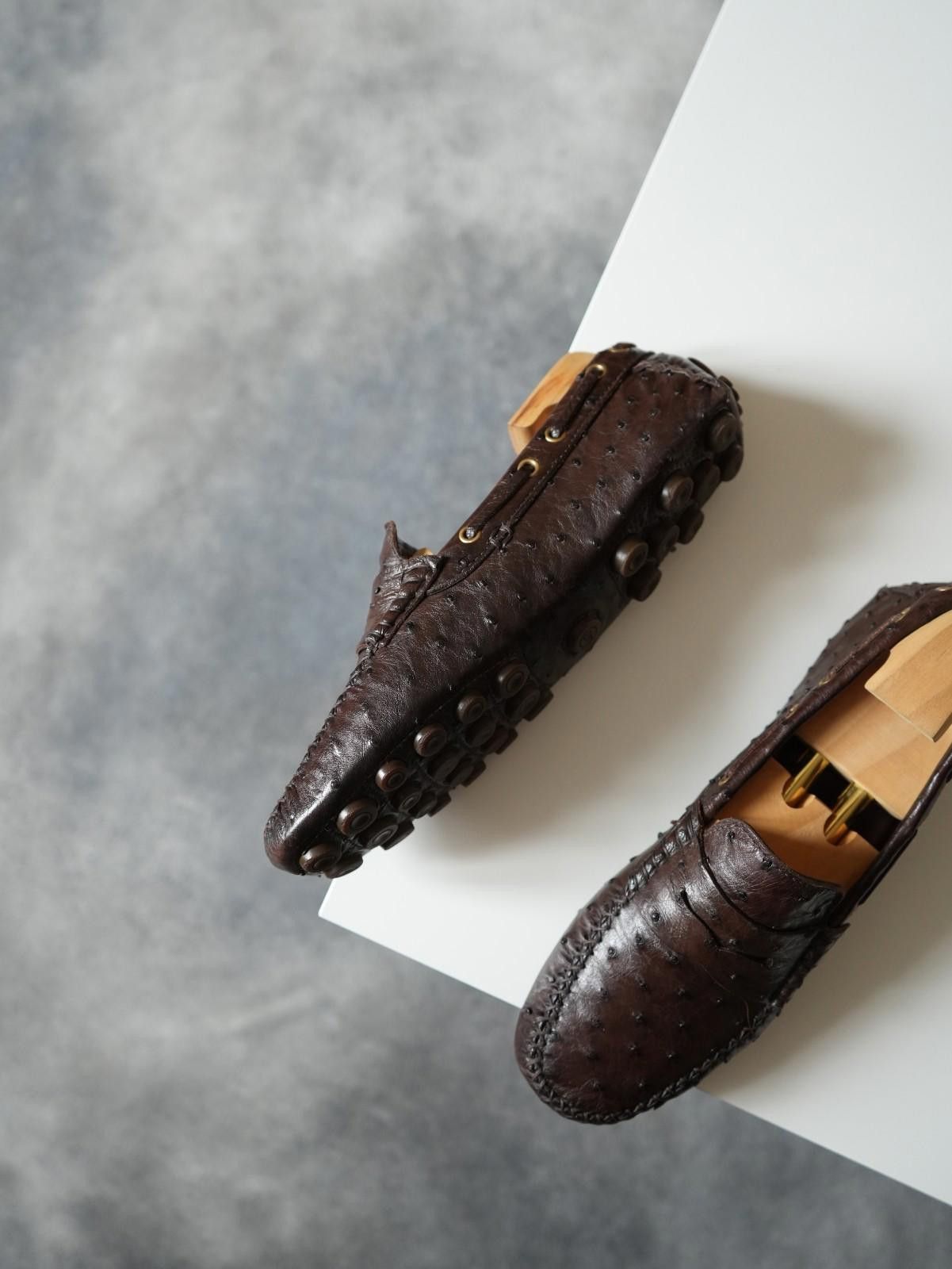 Saint Laurent Paris 2000s Yves Saint Laurent by Tom Ford Ostrich Penny Loafers Size US 8 / EU 41 - 8 Thumbnail