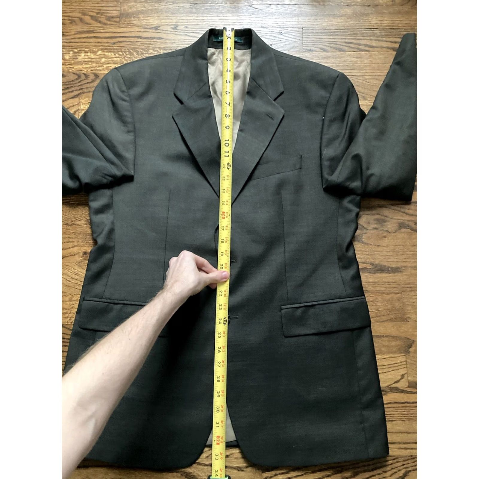 Ralph Lauren Lauren Ralph Lauren Mens Blazer Jacket Gray Wool Cashmere 40R Two Button Size 40R - 6 Thumbnail