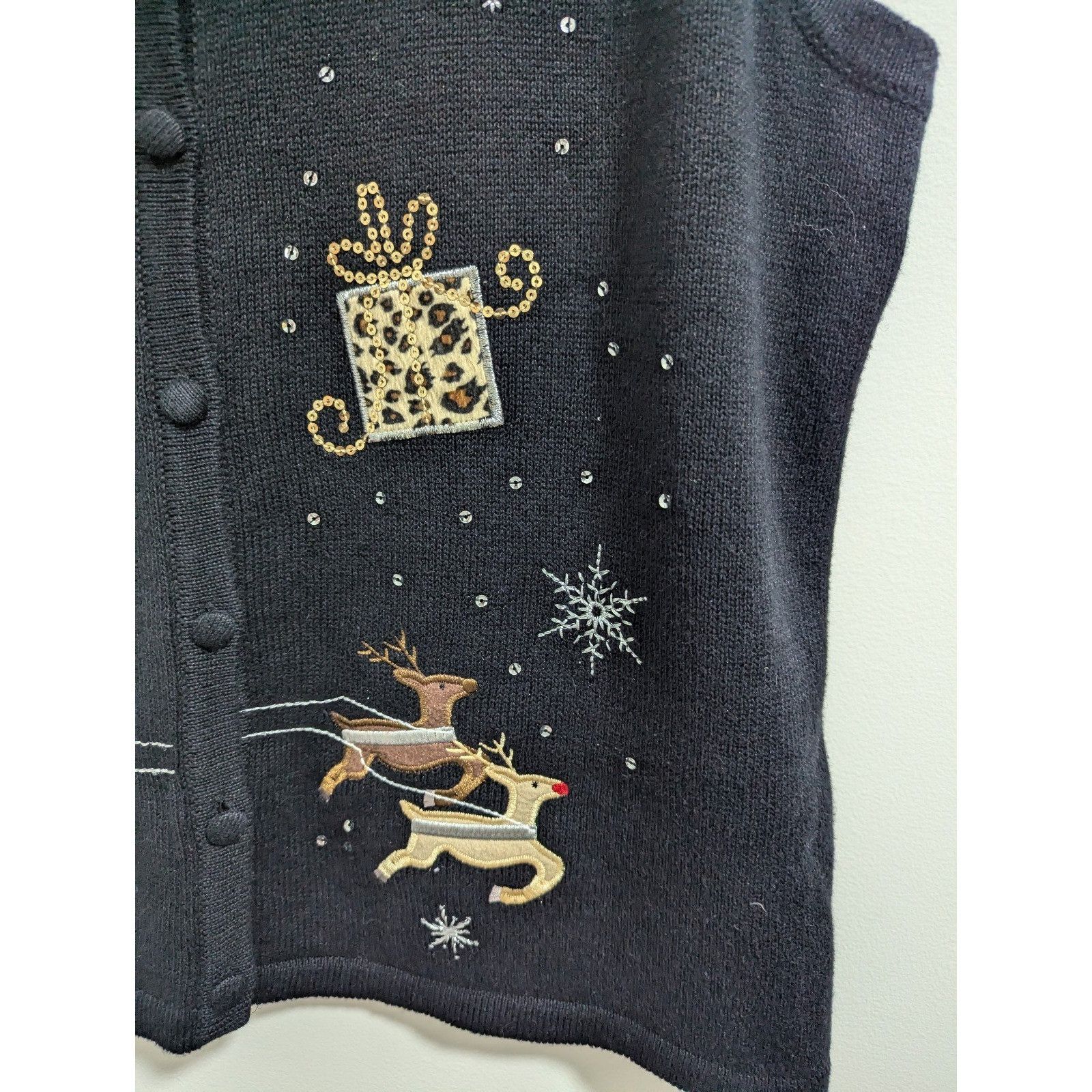 Other CHRISTOPHER & BANKS Ugly Sweater Vest Sz 1X Christmas Animal Size XL / US 12-14 / IT 48-50 - 6 Thumbnail