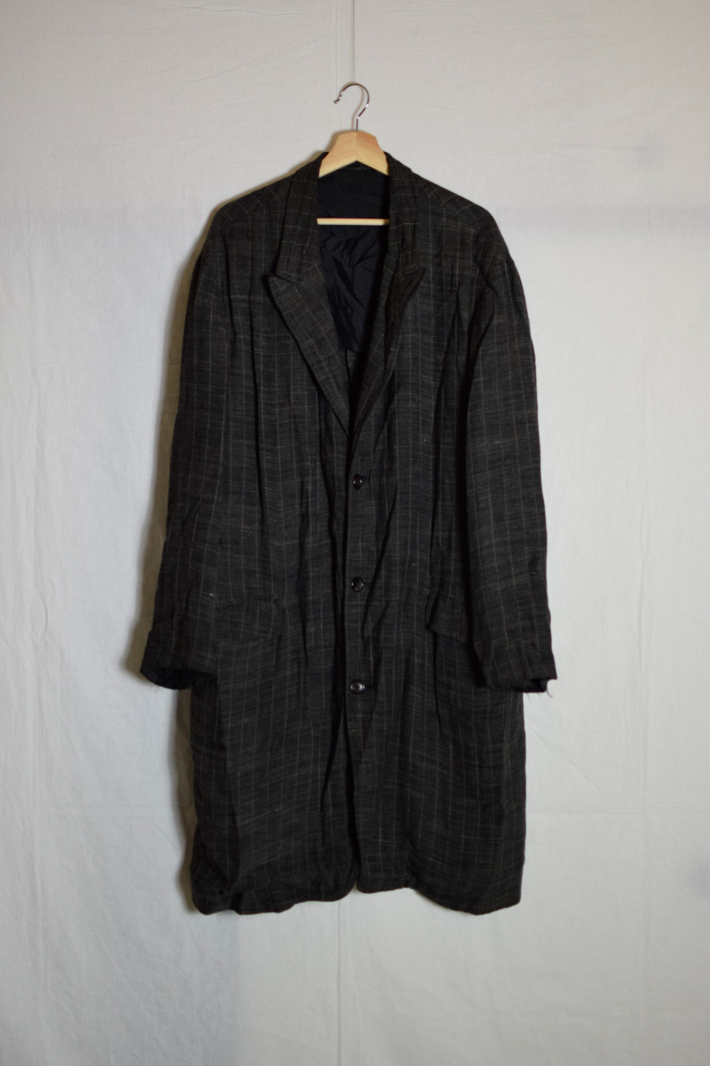 Yohji Yamamoto YYPH SS98 Linen Check Coat - HJ-J48-233 Size US L / EU 52-54 / 3 - 2 Thumbnail