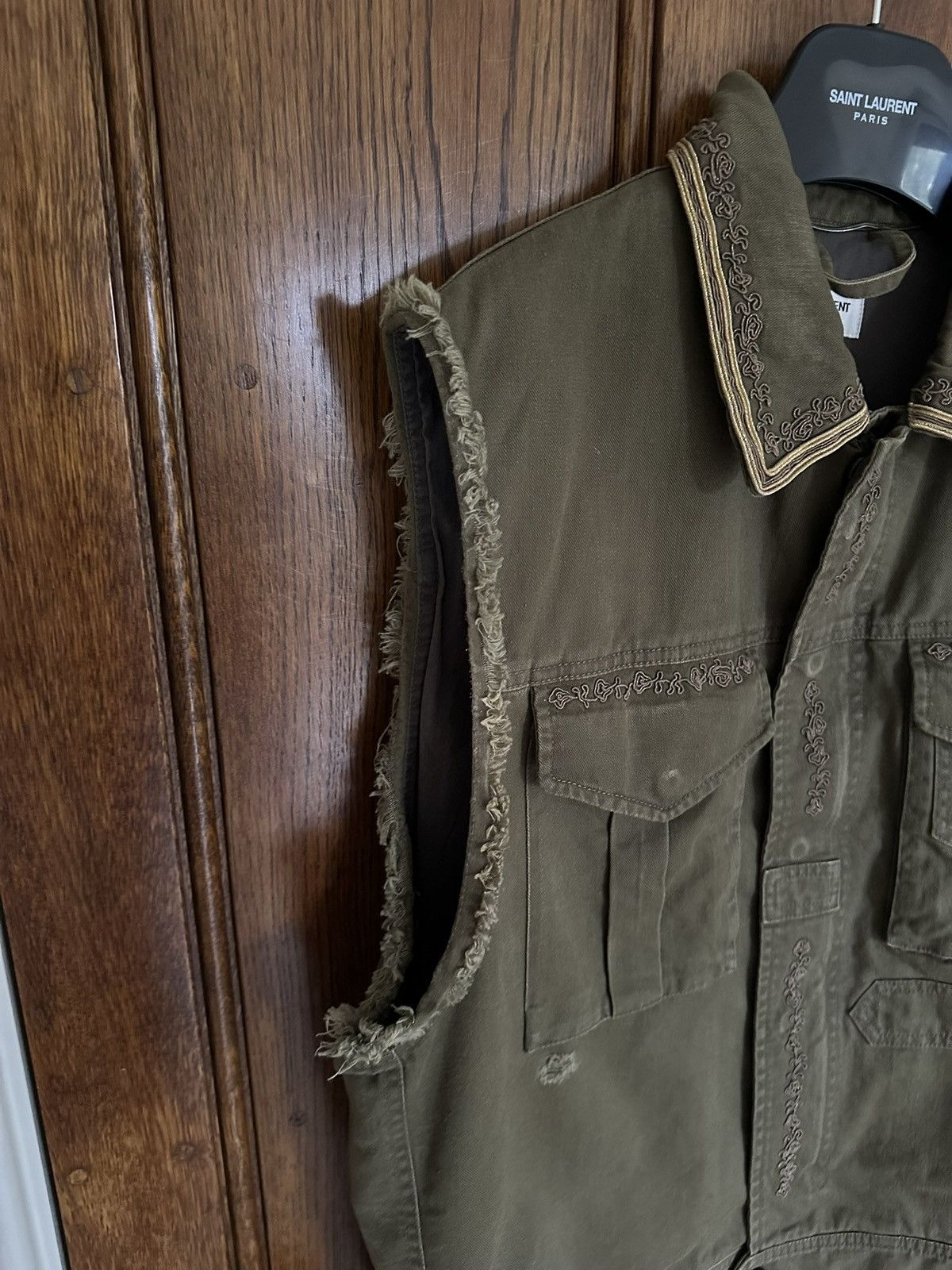 Saint Laurent Paris $2290 SS19 Saint Laurent sleeveless embroidered jacket 50 Size US M / EU 48-50 / 2 - 11 Thumbnail