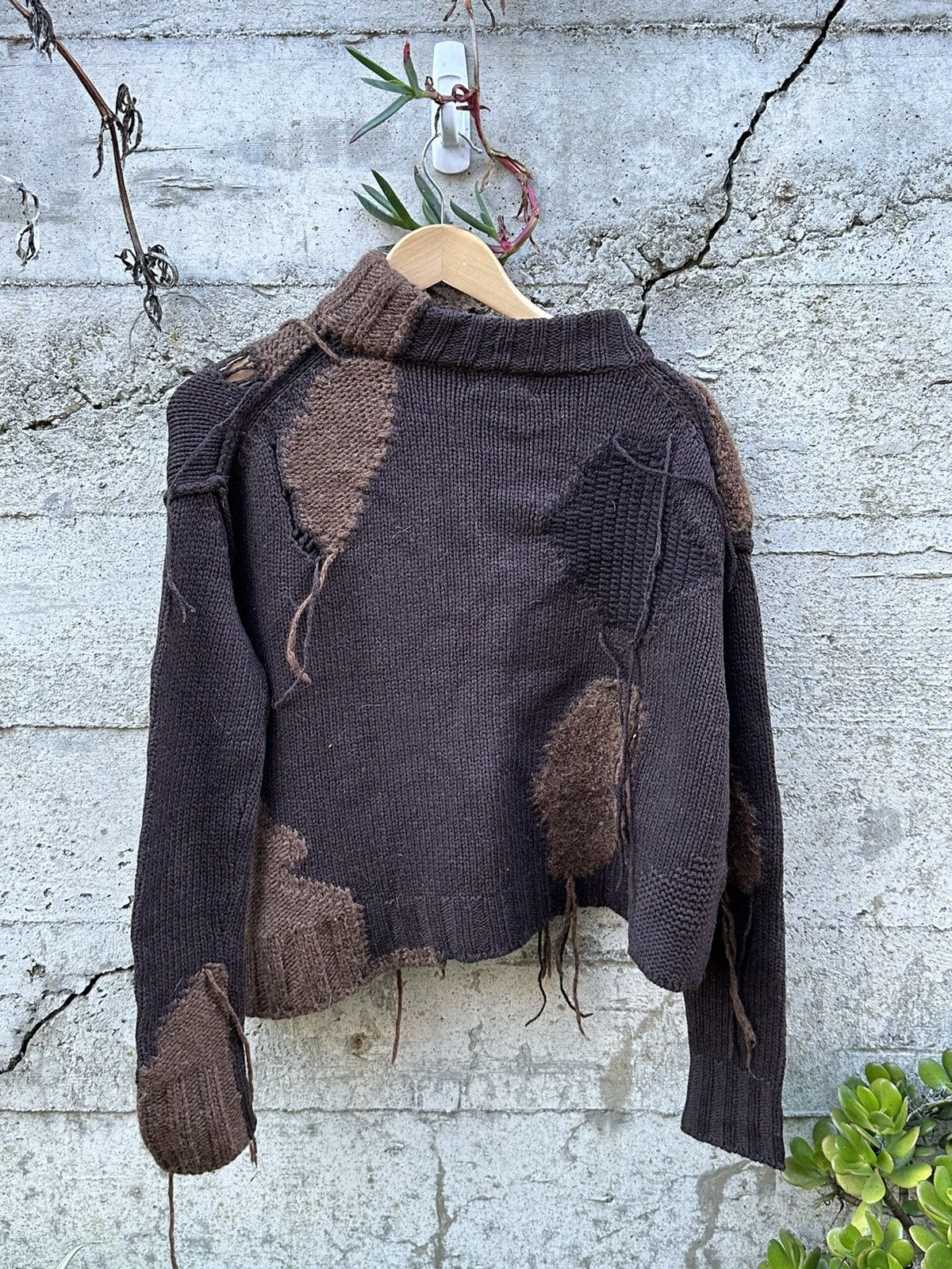 RARE GRAIL Acne Studios asymmetrical raw patched sweater