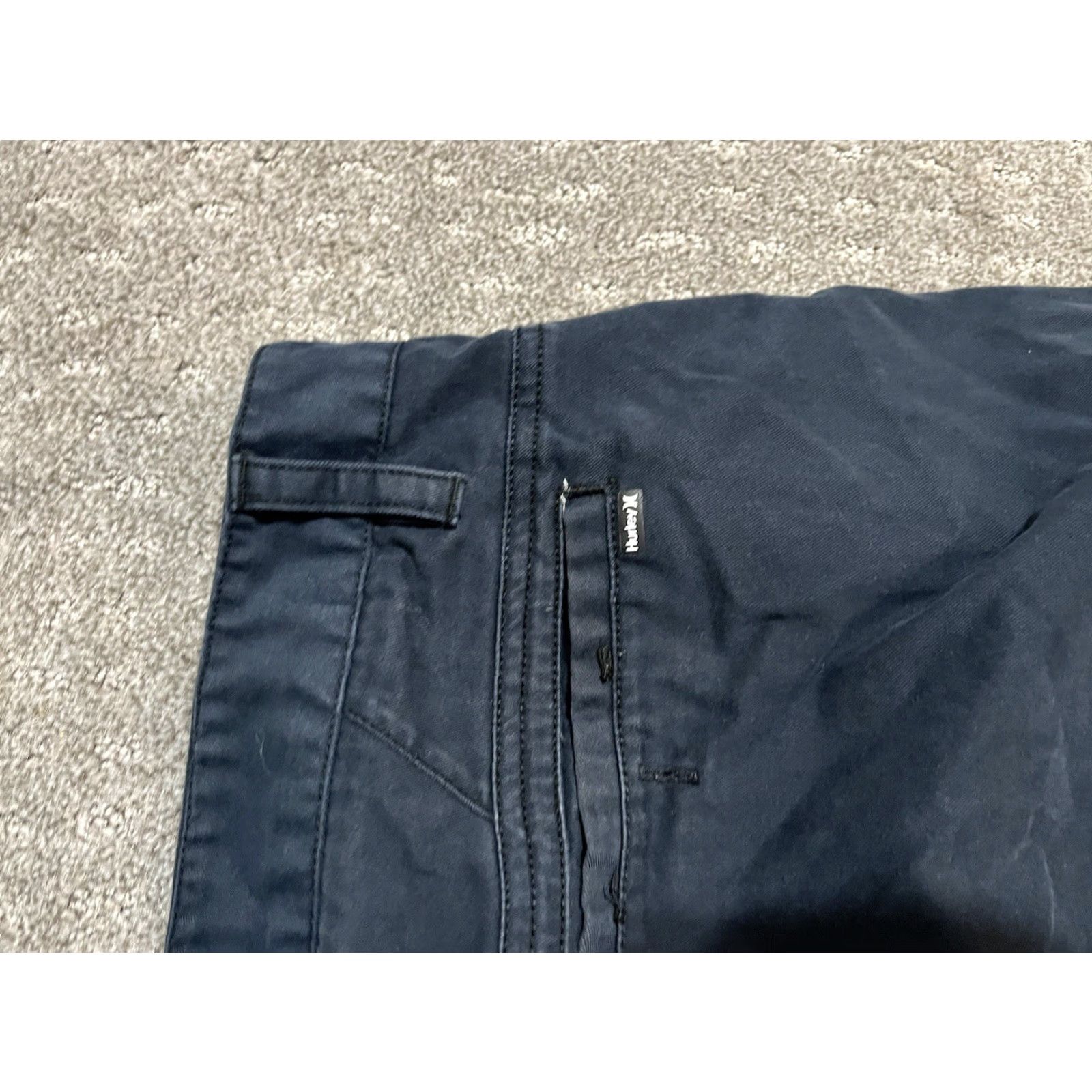 Hurley Hurley Chino Pants Mens 40 Blue Solid Straight Leg Flat Front Workwear Size US 40 / EU 56 - 3 Thumbnail