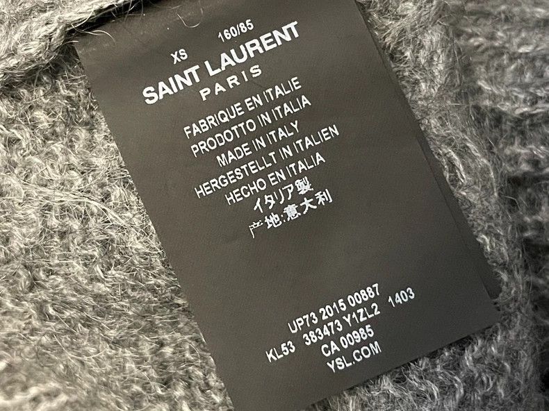 Saint Laurent Paris Saint Laurent Paris Grey hollow high-necked mohair sweater Size XS / US 0-2 / IT 36-38 - 3 Thumbnail