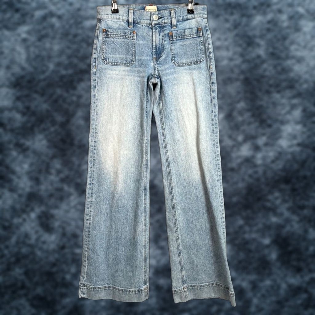 Alice + Olivia Alice + Olivia Jeans Womens Size 25 Wide-Leg Light Wash Denim Blue 5-Pocket Design Vintage No Shirt? Size 42" / US 20 - 1 Thumbnail