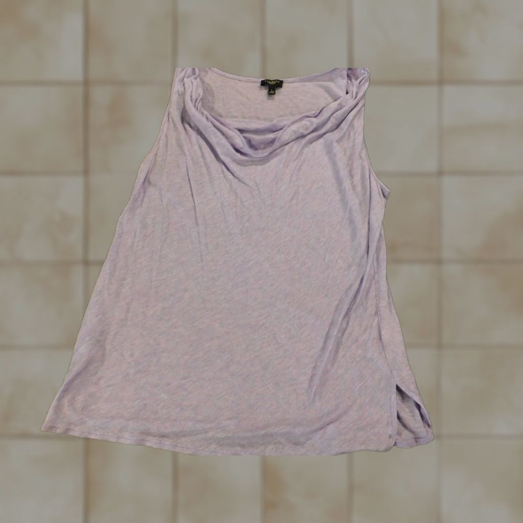 Talbots Talbots Blouse PL Petite Purple Stretch Tank Sleeveless Collared Pullover Casual Women Cotton Down Basic Classic Shirt Mens? Women? Size L / US 10 / IT 46 - 1 Thumbnail