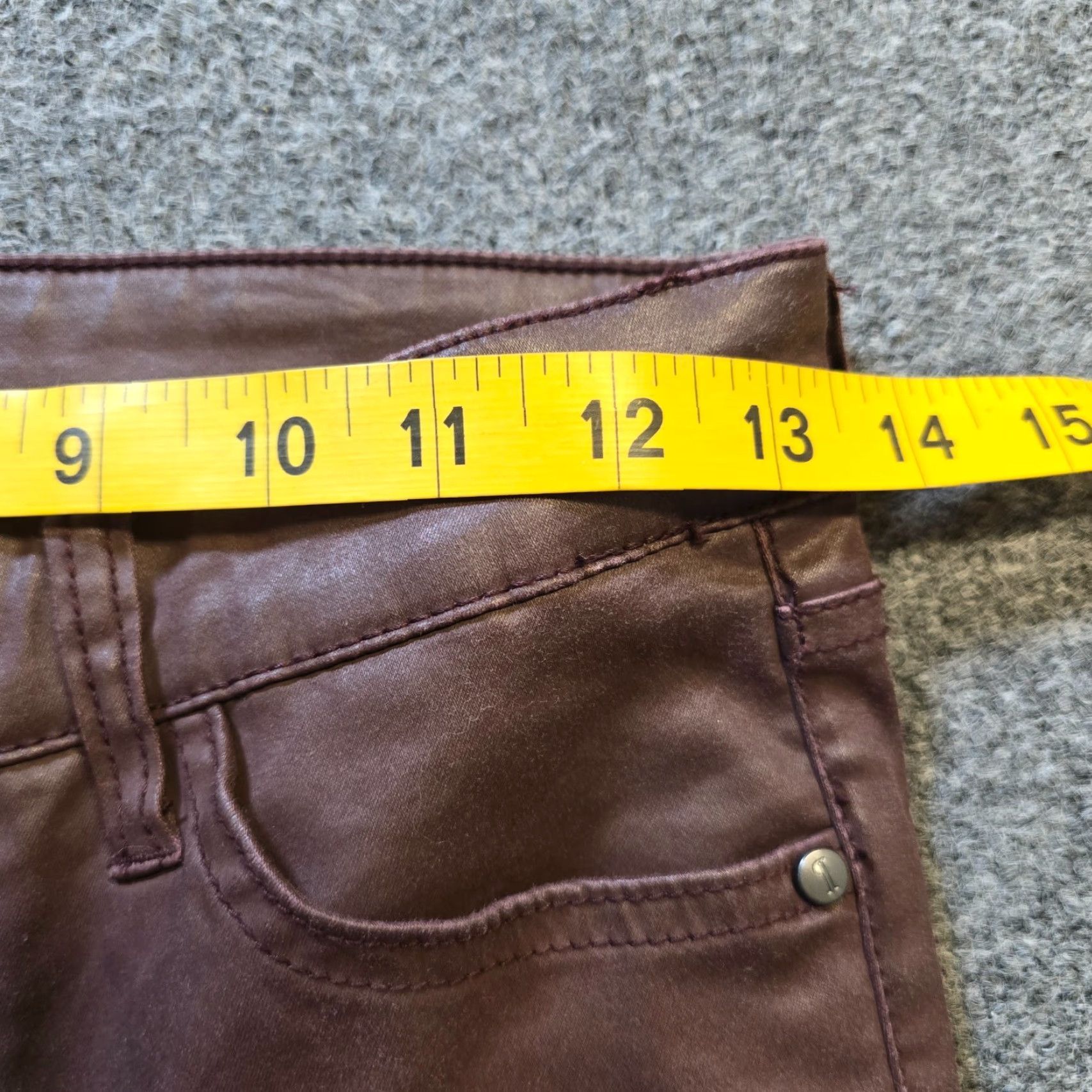 Vintage Pilcro Pants Womens Size 27 Brown Waxed Coated Side Lace Up Faux Leather Casual Size 27" / US 4 / IT 40 - 5 Thumbnail