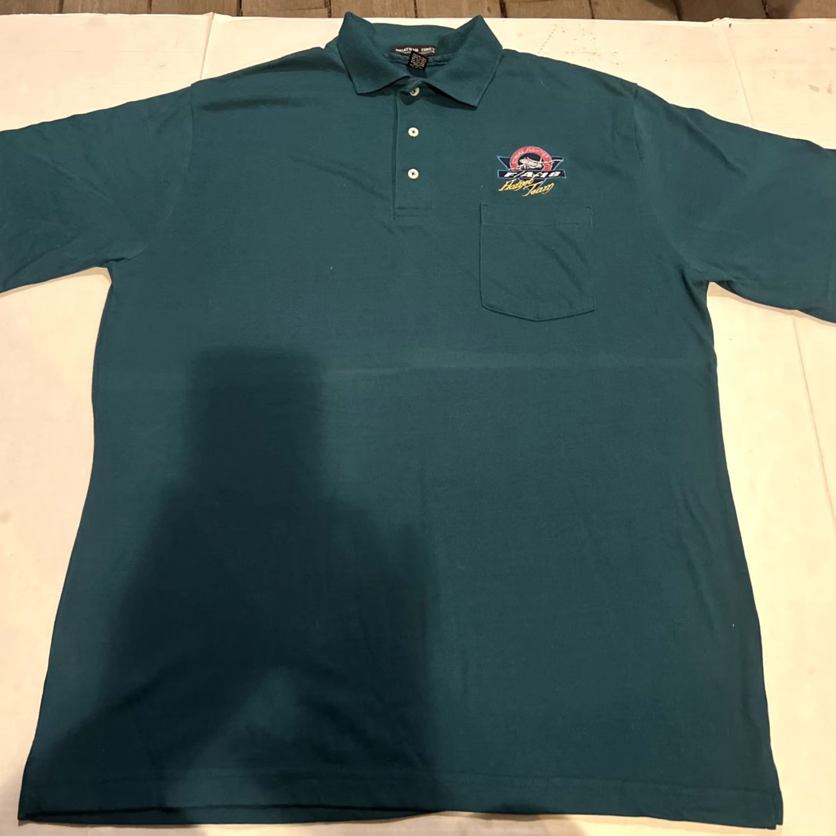 Vintage VINTAGE Nike Shirt Adult XL Green F-18 Falcon STRIKE FIGHTER Polo Shirt Boys Mens Girls Size US XL / EU 56 / 4 - 2 Thumbnail