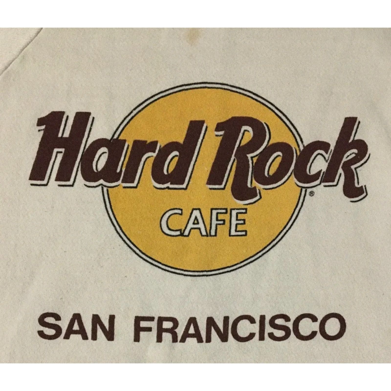 Hard Rock Cafe VINTAGE Hard Rock Cafe San Francisco Hoodie L White 80s Distressed Grunge Mens Size US L / EU 52-54 / 3 - 2 Thumbnail