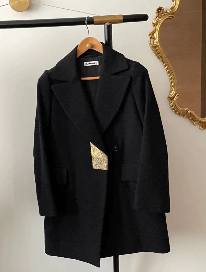 Jil Sander Jil Sander Black silhouette wool coat Size 4XL / US 24-26 - 2 Thumbnail