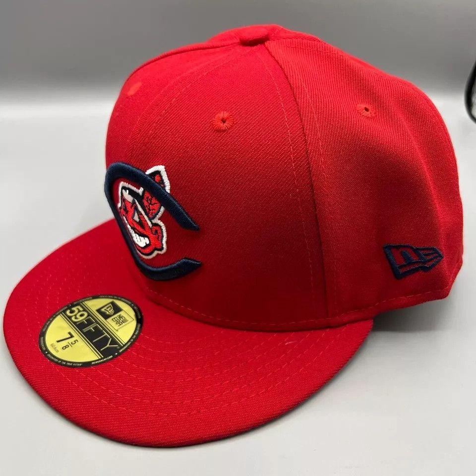 New Era Cleveland Indians Guardians Hat Men 7 5/8 Red Fitted New Size ONE SIZE - 3 Thumbnail