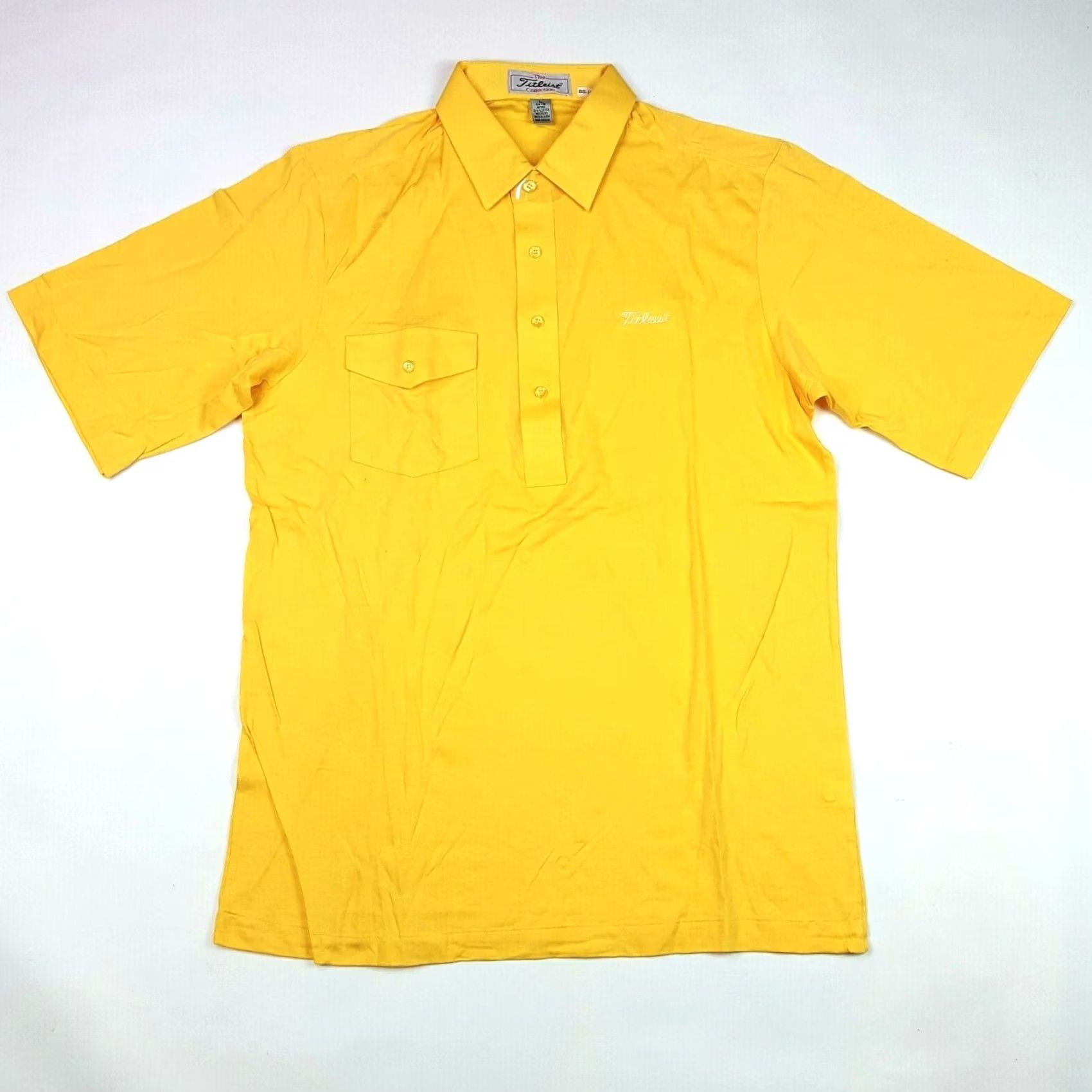 Titleist Titleist Golf Polo Shirt Short Sleeve Yellow Mens L Pullover Collar Polo Shirt Size 42R - 2 Thumbnail