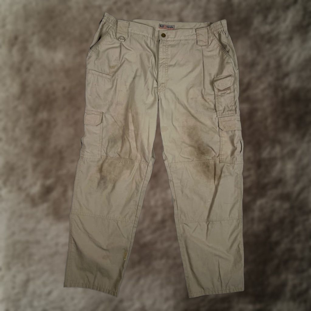 Vintage 5.11 Tactical Cargo Pants Men 44x32 Tan Beige Ripstop Utility Military Stained Mens Size US 44 / EU 60 - 1 Thumbnail