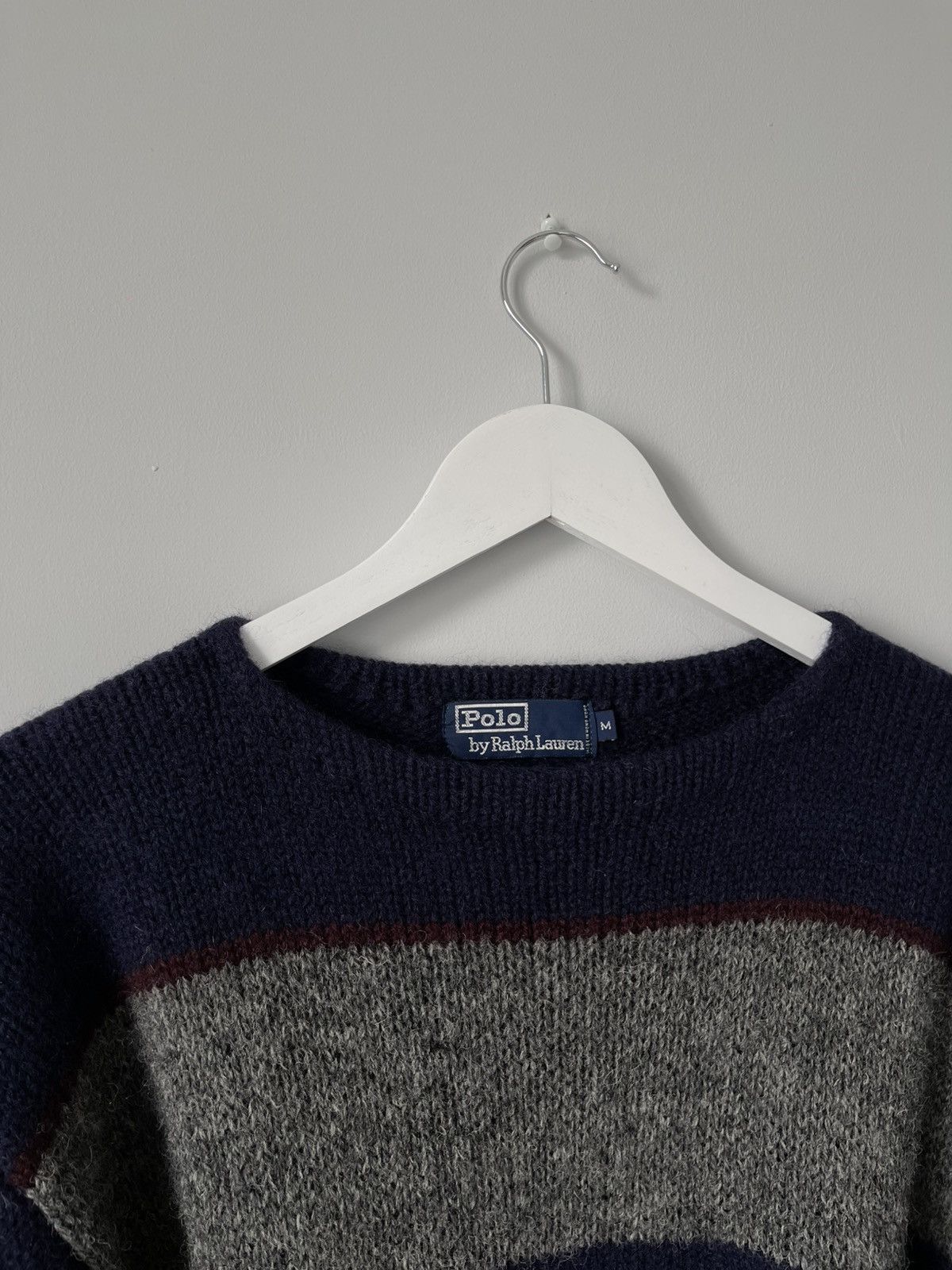Polo Ralph Lauren 90's Polo Ralph Lauren Striped Cable Knitted Wool Sweater Size US M / EU 48-50 / 2 - 4 Thumbnail