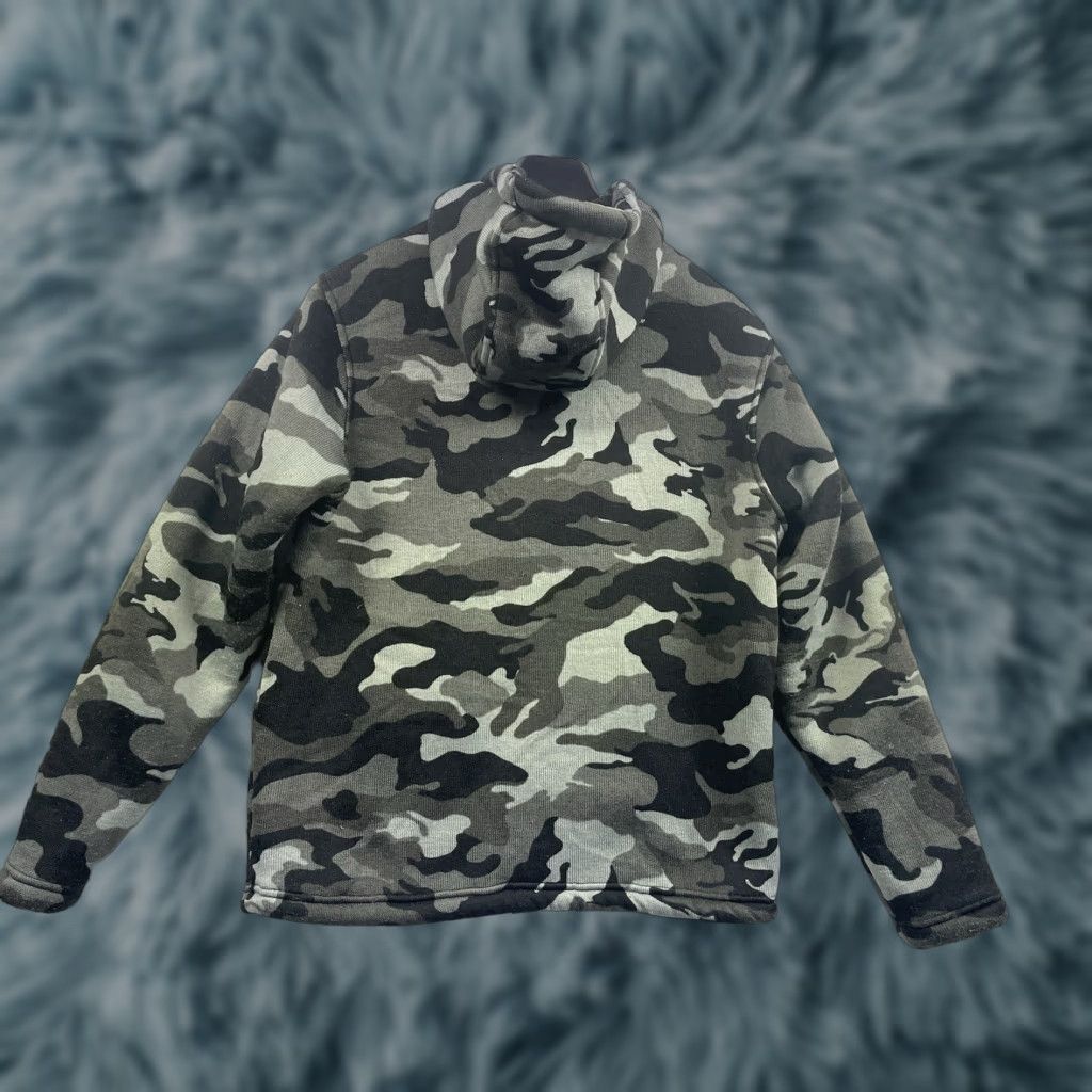 Vintage Matix Jacket Zip Up Hooded Sherpa Lining Size Small Gray Camouflage See Pics Mens Jacket Size US S / EU 44-46 / 1 - 1 Thumbnail