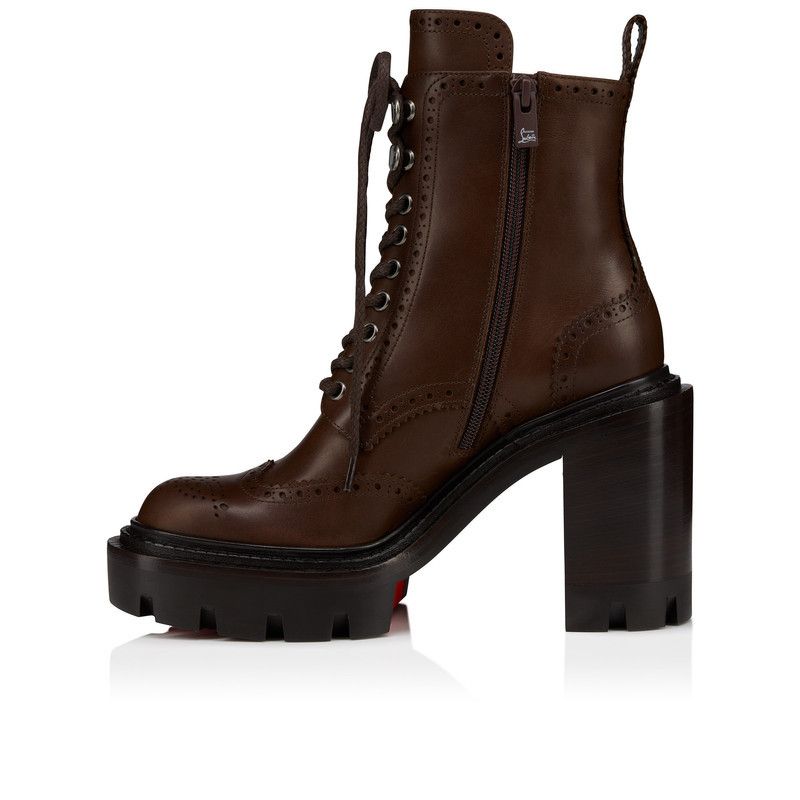 Christian Louboutin os11x0526 Lace Up College 100mm Boots in Dark Brown Size US 9 / IT 39 - 4 Thumbnail