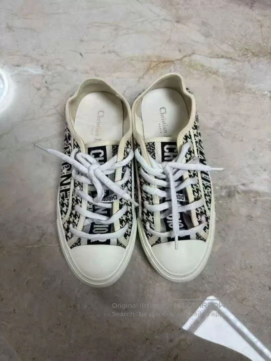 Dior Dior Houndstooth Canvas Shoes. Size US 7 / IT 37 - 2 Thumbnail
