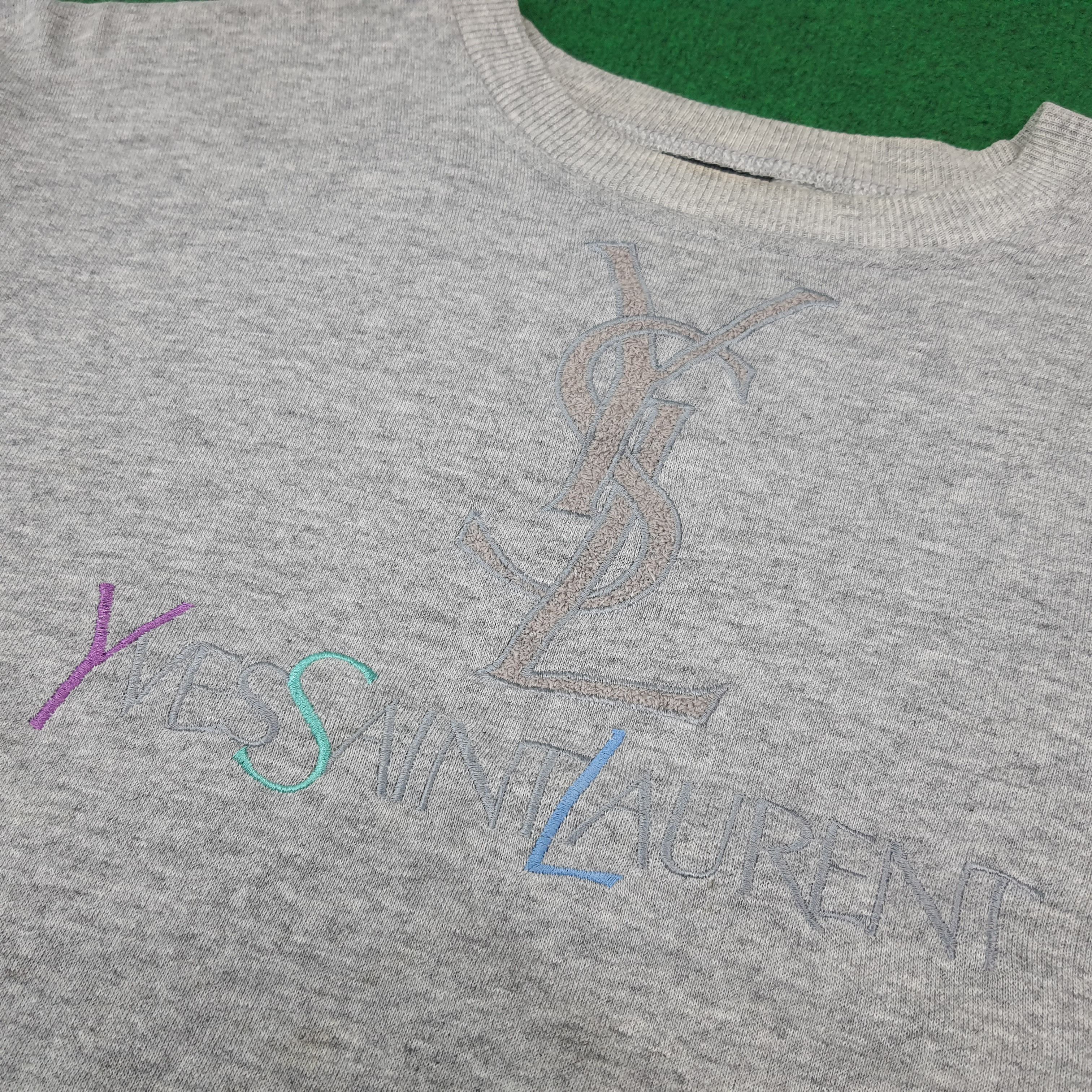 Yves Saint Laurent Vintage YSL Yves Saint Laurent Crop Top Sweatshirt C271N20 Size L / US 10 / IT 46 - 2 Thumbnail