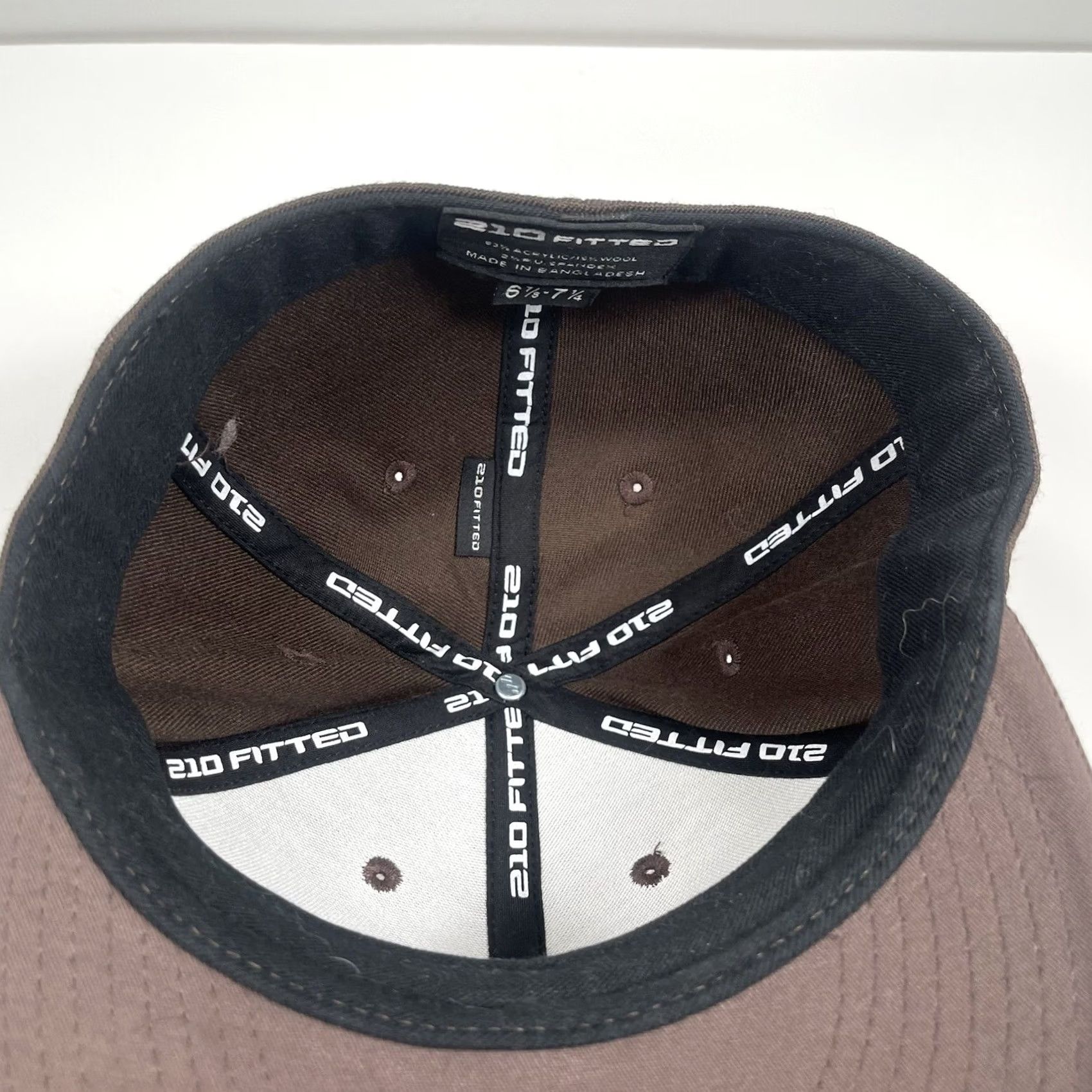 Vintage 210 Hat Adult 6 7/8-7 1/4 Brown Blank Stretch Fitted Baseball Cap Wool Blend Size ONE SIZE - 7 Thumbnail
