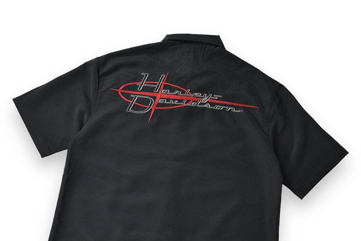 Harley Davidson Vintage Harley Davidson Viscose Bowling Embroidered Shirt Size US M / EU 48-50 / 2 - 11 Thumbnail