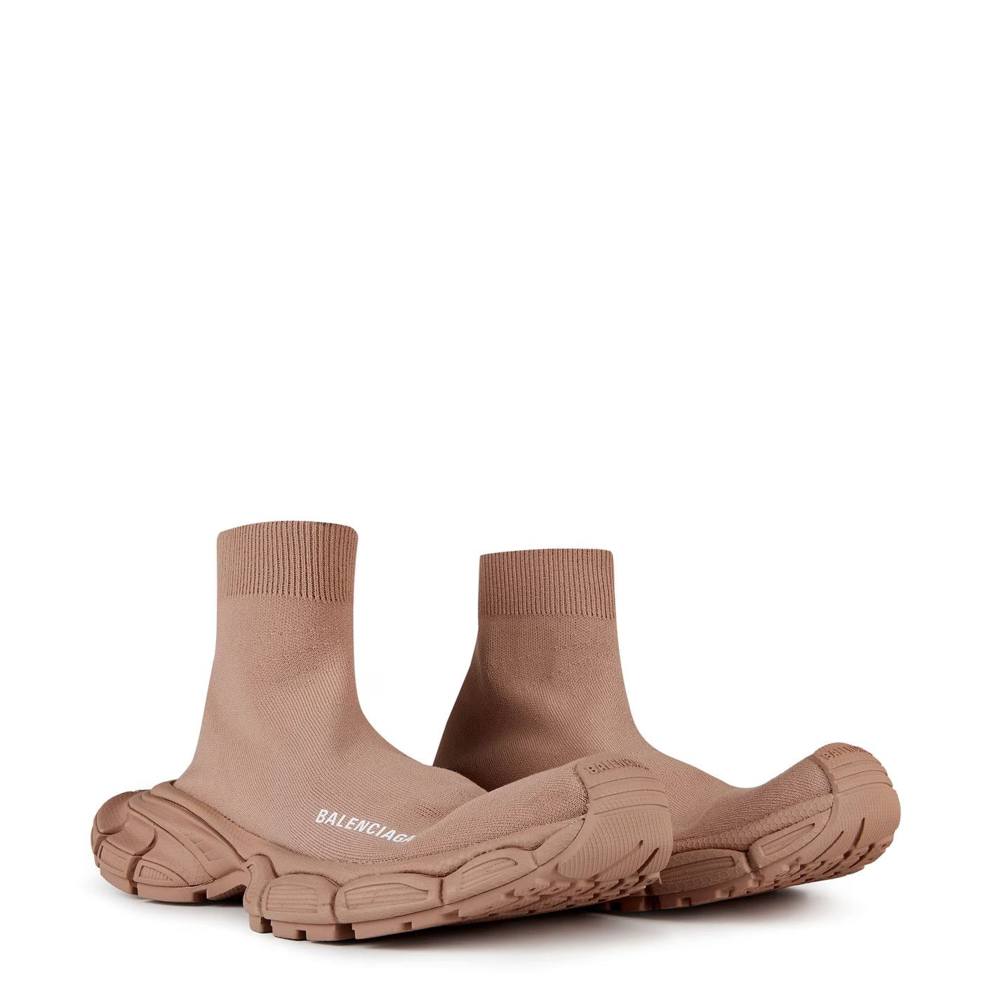 Balenciaga o1g2r1mq0226 3XL Recycled Sock Trainers in Beige Size US 8 / EU 41 - 4 Thumbnail