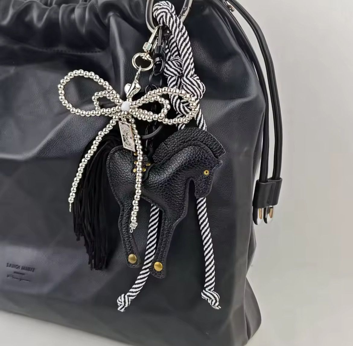 Japanese Brand Leather Horse Bag Charm Pendant Accessories Keychain Size ONE SIZE - 5 Thumbnail