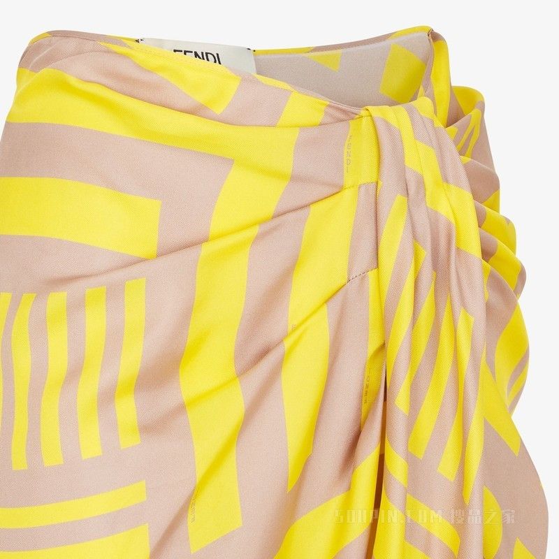 Fendi o1s1wg110825 Skirt in Yellow Size 26" / US 2 / IT 38 - 3 Thumbnail