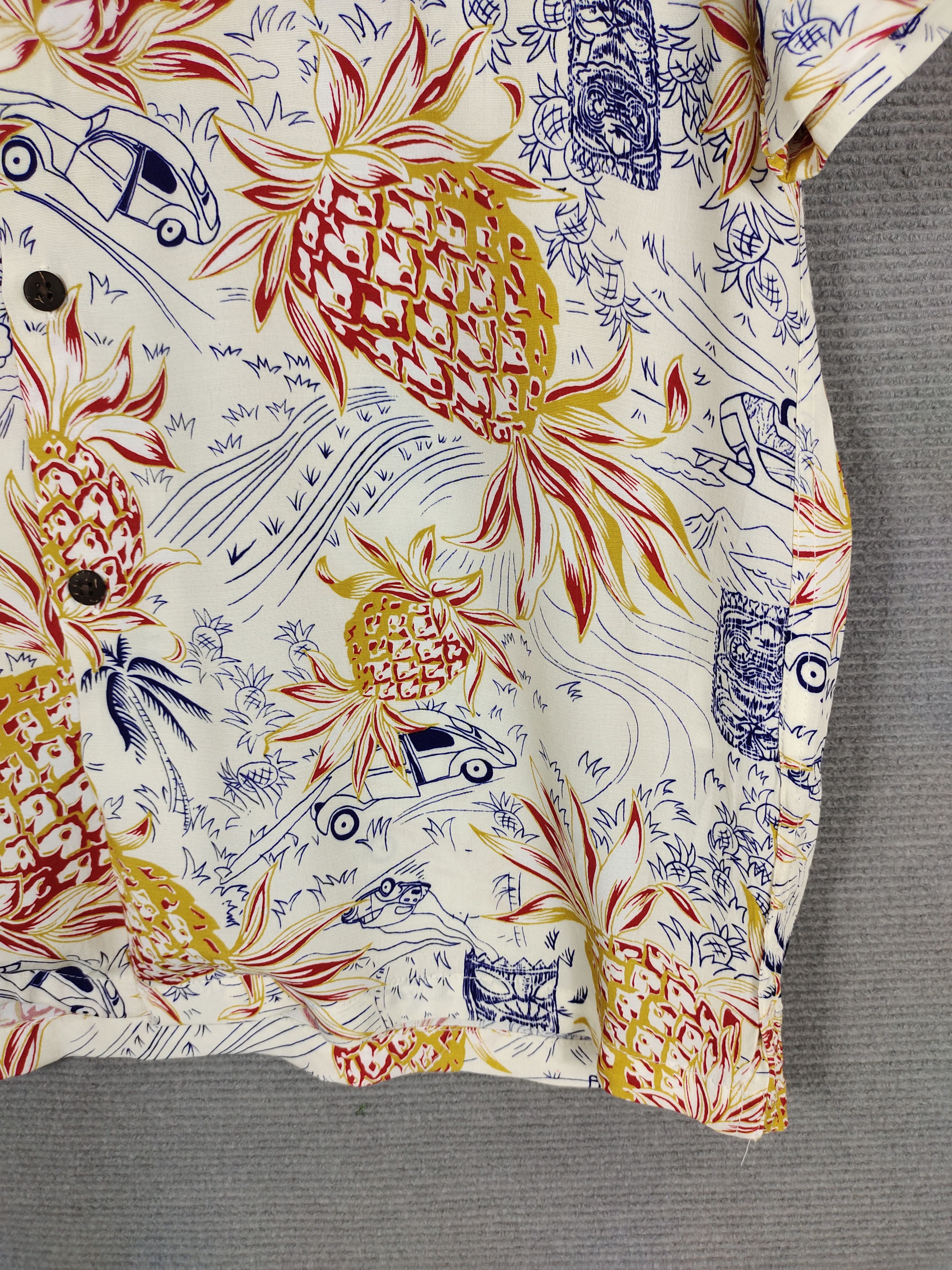 Sun Surf Japanese Hawaiian Pair Shine Pineapple Rayon Crepe Shirt Size US L / EU 52-54 / 3 - 4 Thumbnail