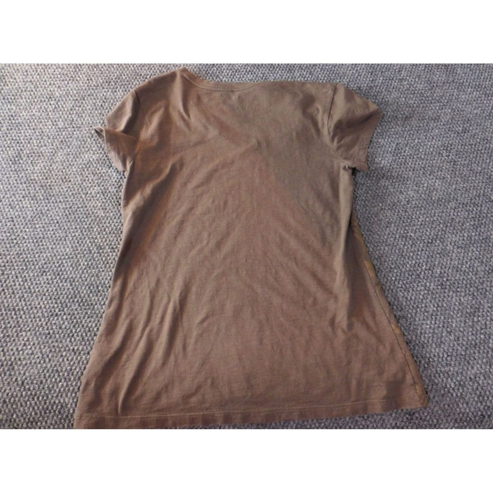 Vintage Sonoma Womens Shirt S Brown Floral Tee Top Blouse Short Sleeve Round Neck Pullover Casual 100% Cotton Size S / US 4 / IT 40 - 6 Thumbnail