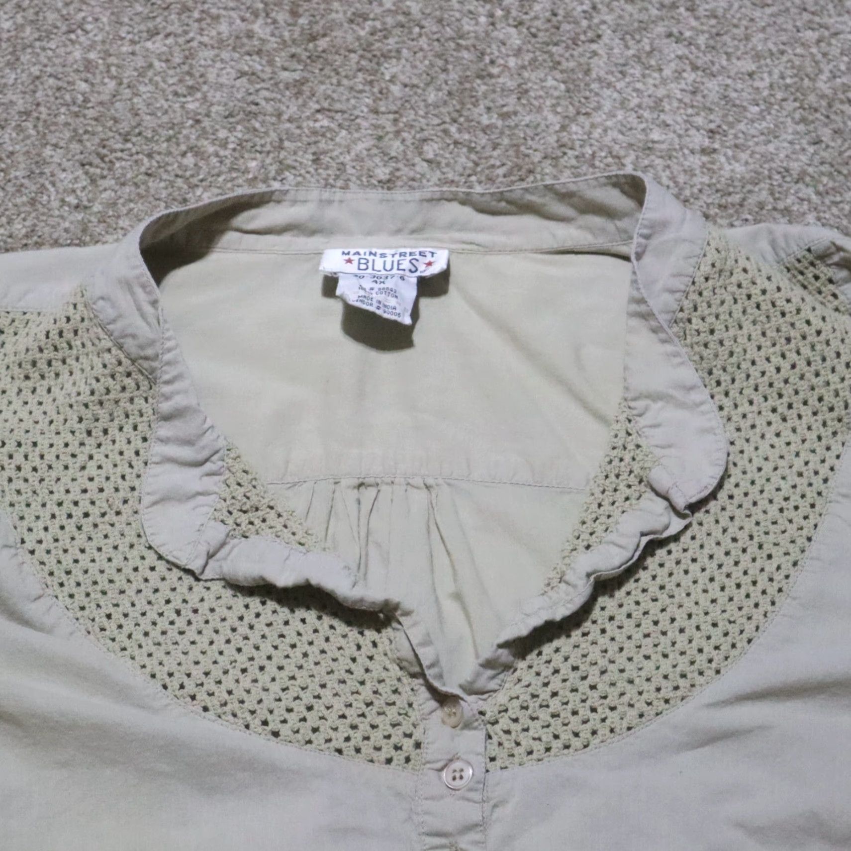 Vintage VINTAGE Mainstreet Blues Shirt Blouse - Tan Brown Plus Size 4X Womens Short Sleeve Top Size XXL / US 16-18 / IT 52-54 - 2 Thumbnail