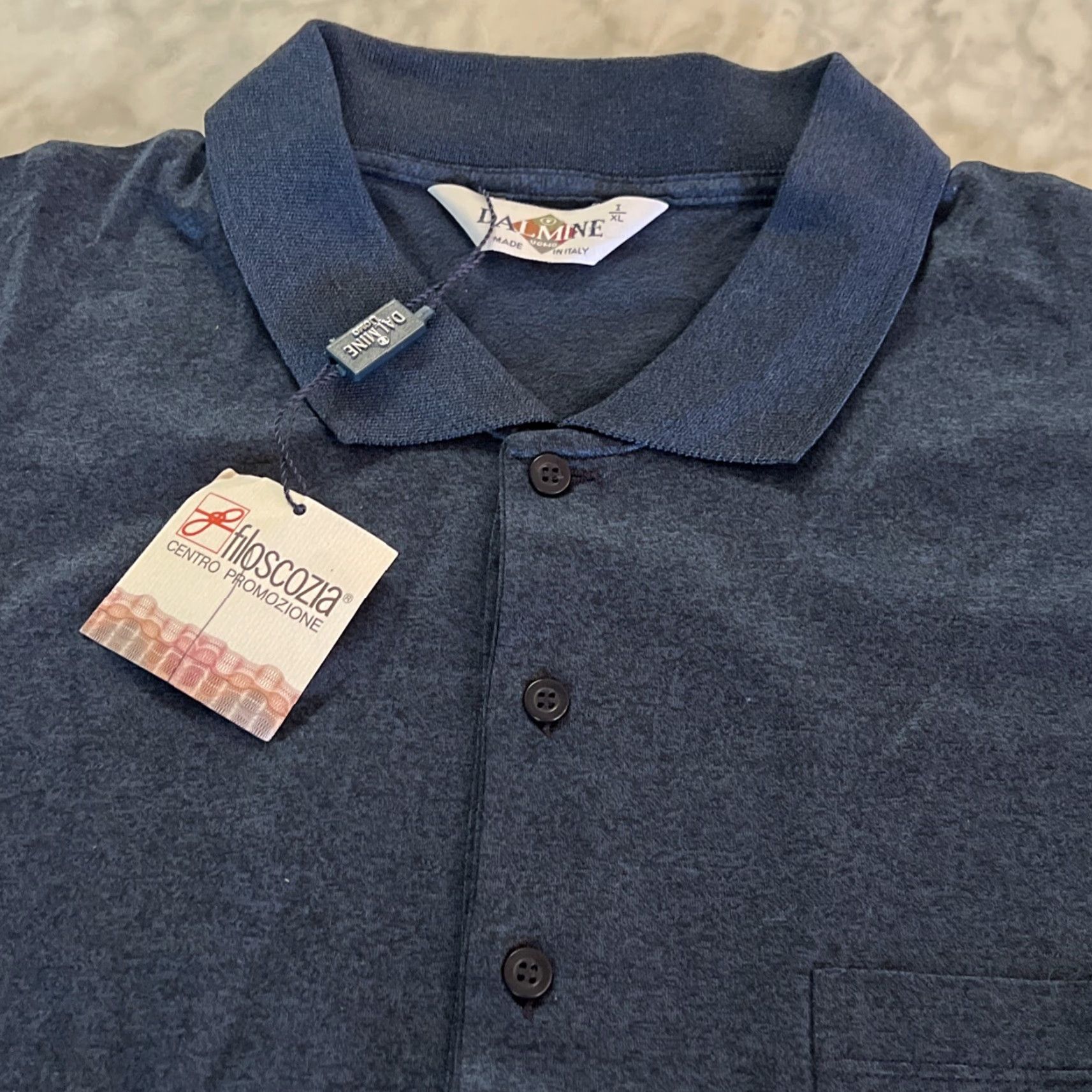 Vintage Dalmine Polo Men’s XL Short Sleeve Blue 3 Button Lightweight Cotton Italy NWT Size US XL / EU 56 / 4 - 2 Thumbnail