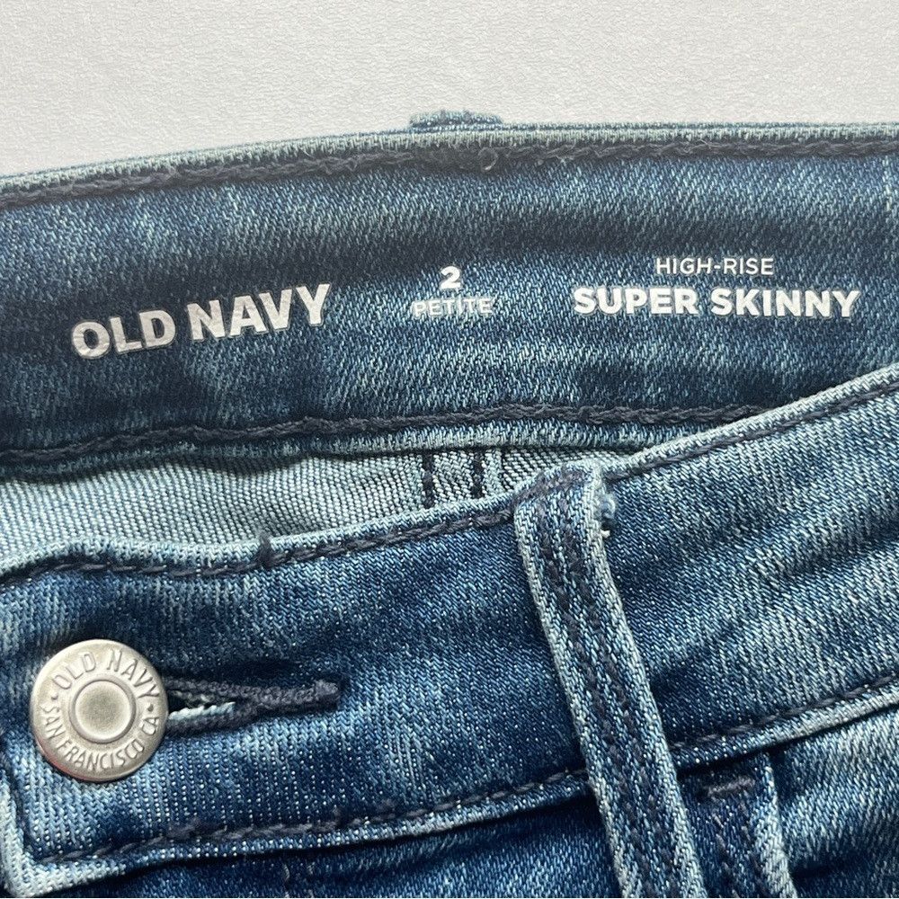 Old Navy Old Navy High Rise Super Skinny Denim Jeans Blue 2 Petite Size 24" / US 00 / IT 34 - 5 Thumbnail