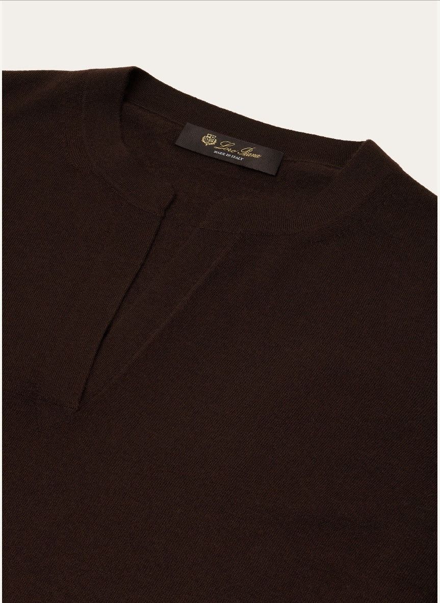 Loro Piana o1srvl11e0725 FAO5805 Henley Piuma line Sweater in Brown Size S / US 4 / IT 40 - 7 Thumbnail
