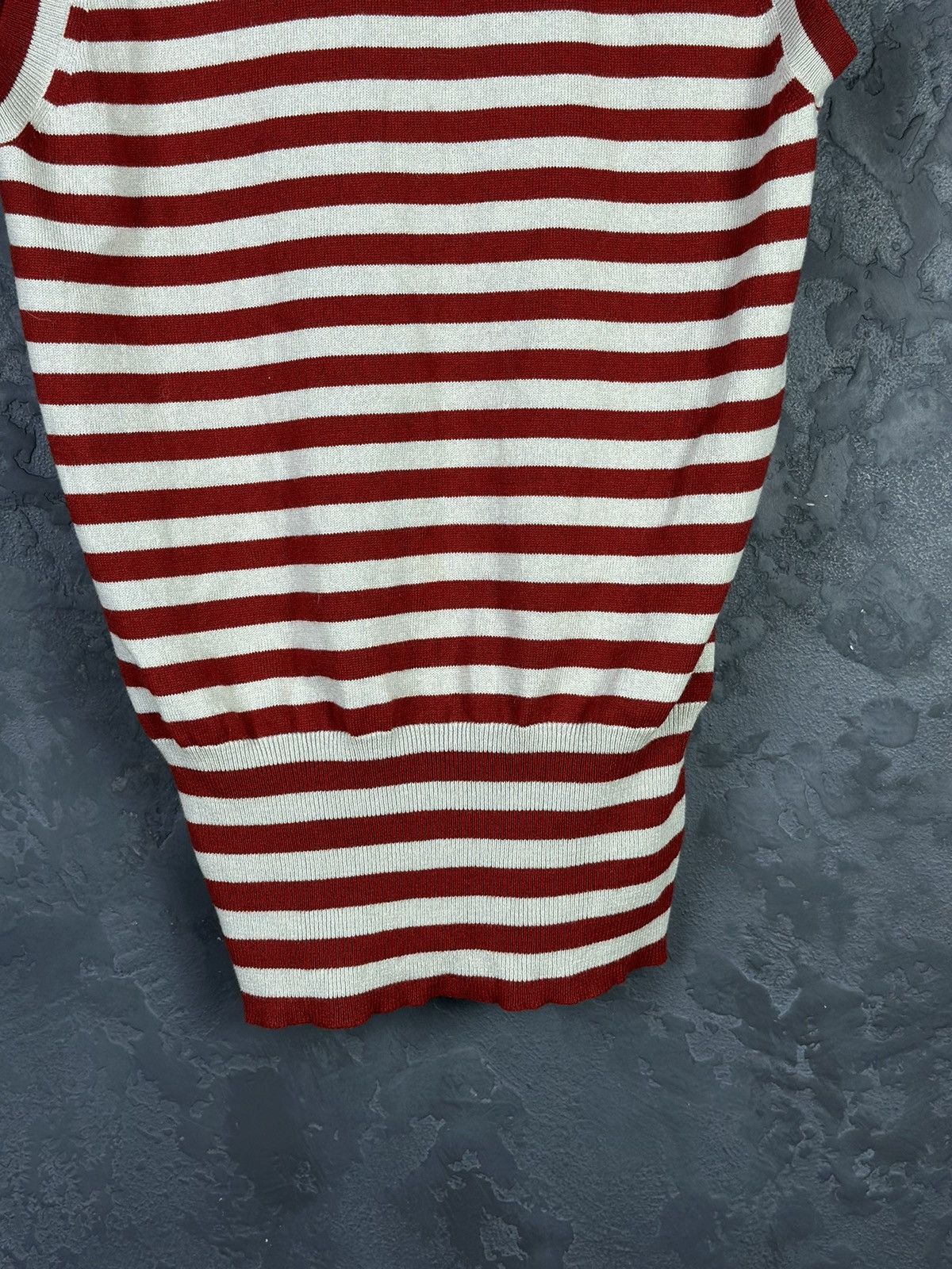 Jil Sander Jil Sander Navy Striped Scoop Neck Luxury Size L / US 10 / IT 46 - 8 Thumbnail
