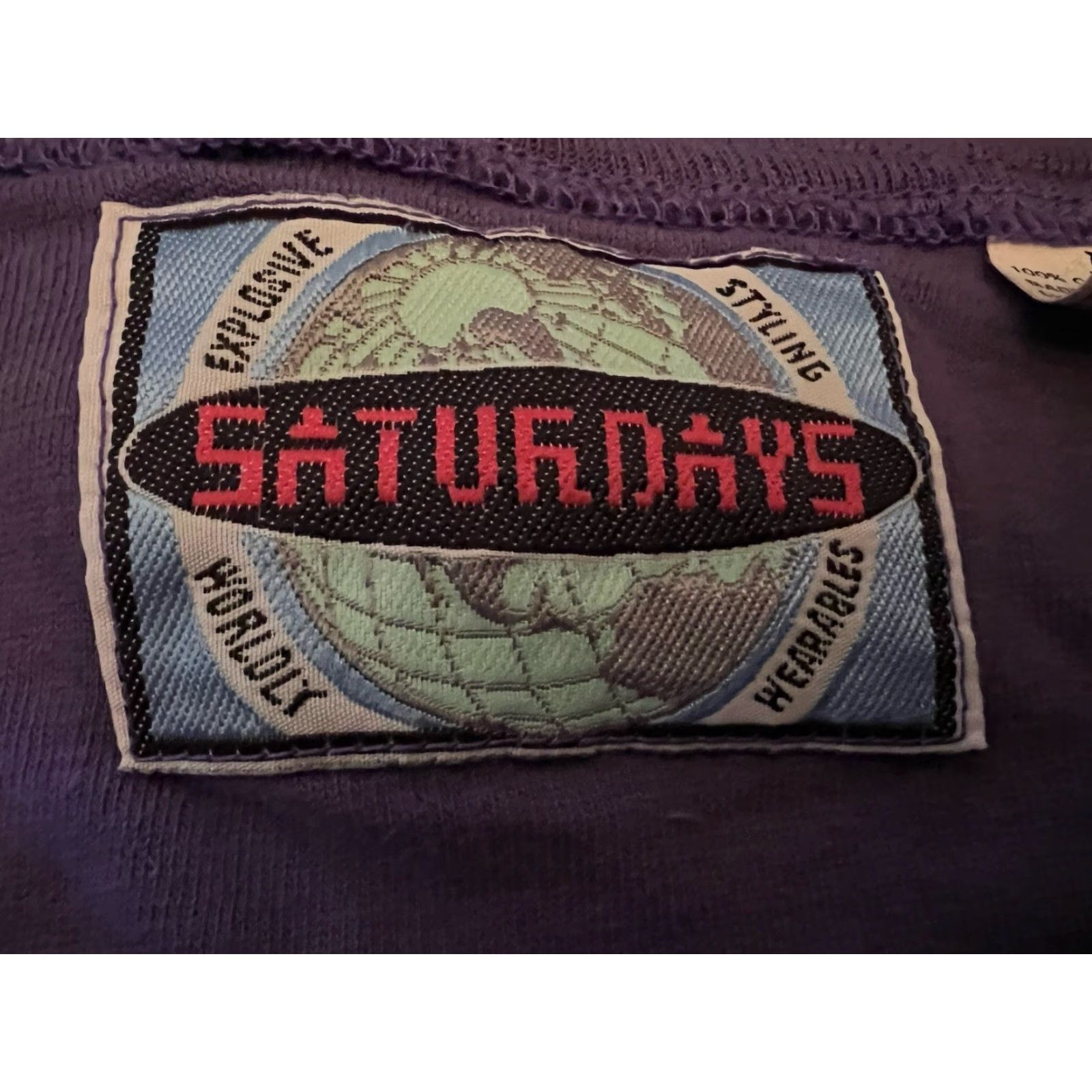 Saturdays NYC VINTAGE Saturdays Henley Shirt Men’s L Purple 90s Short Sleeve Button Up Size US L / EU 52-54 / 3 - 2 Thumbnail