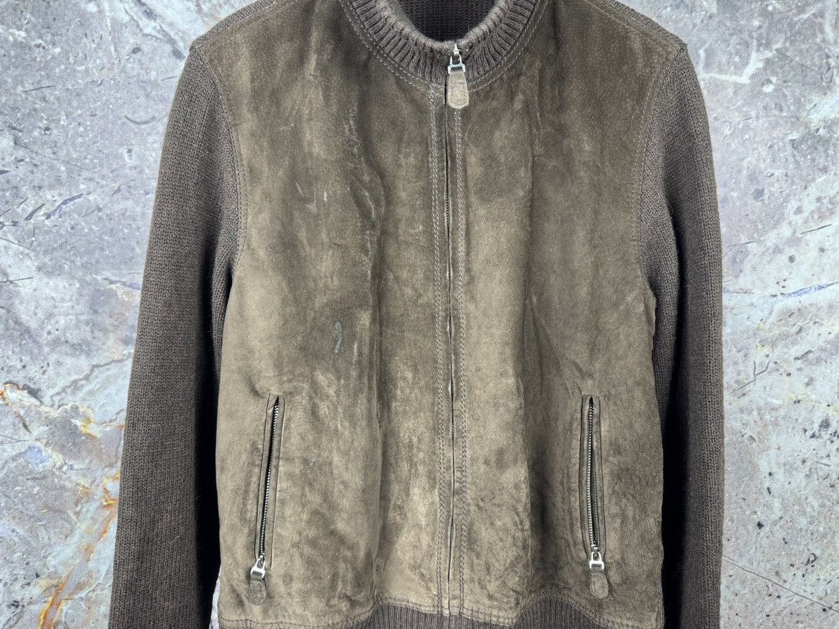 Torras Torras Brown Suede Front Knit Sleeve Zip Jacket Size USA38 Size US M / EU 48-50 / 2 - 4 Thumbnail
